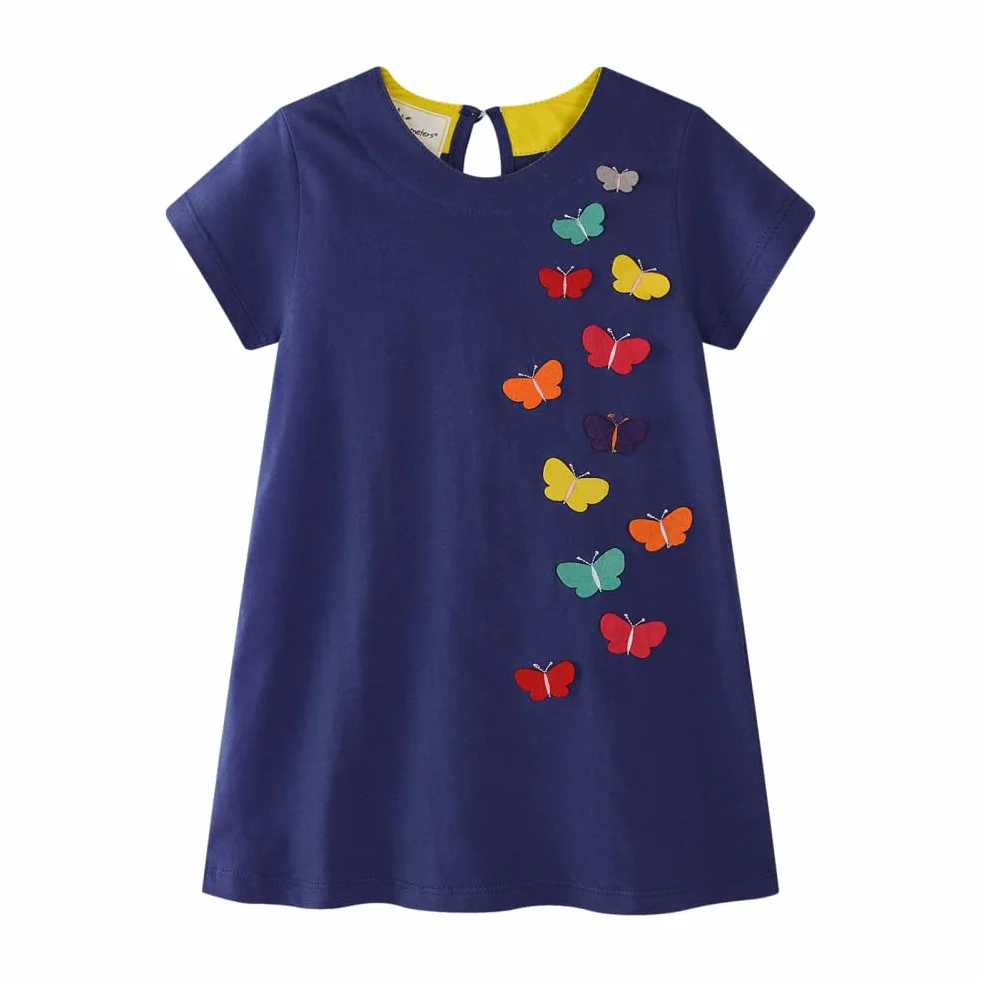 Vestido T-Shirt Algodón Manga Larga Corta Niñas Casual Dibujos Animados Animal Flores Princesa