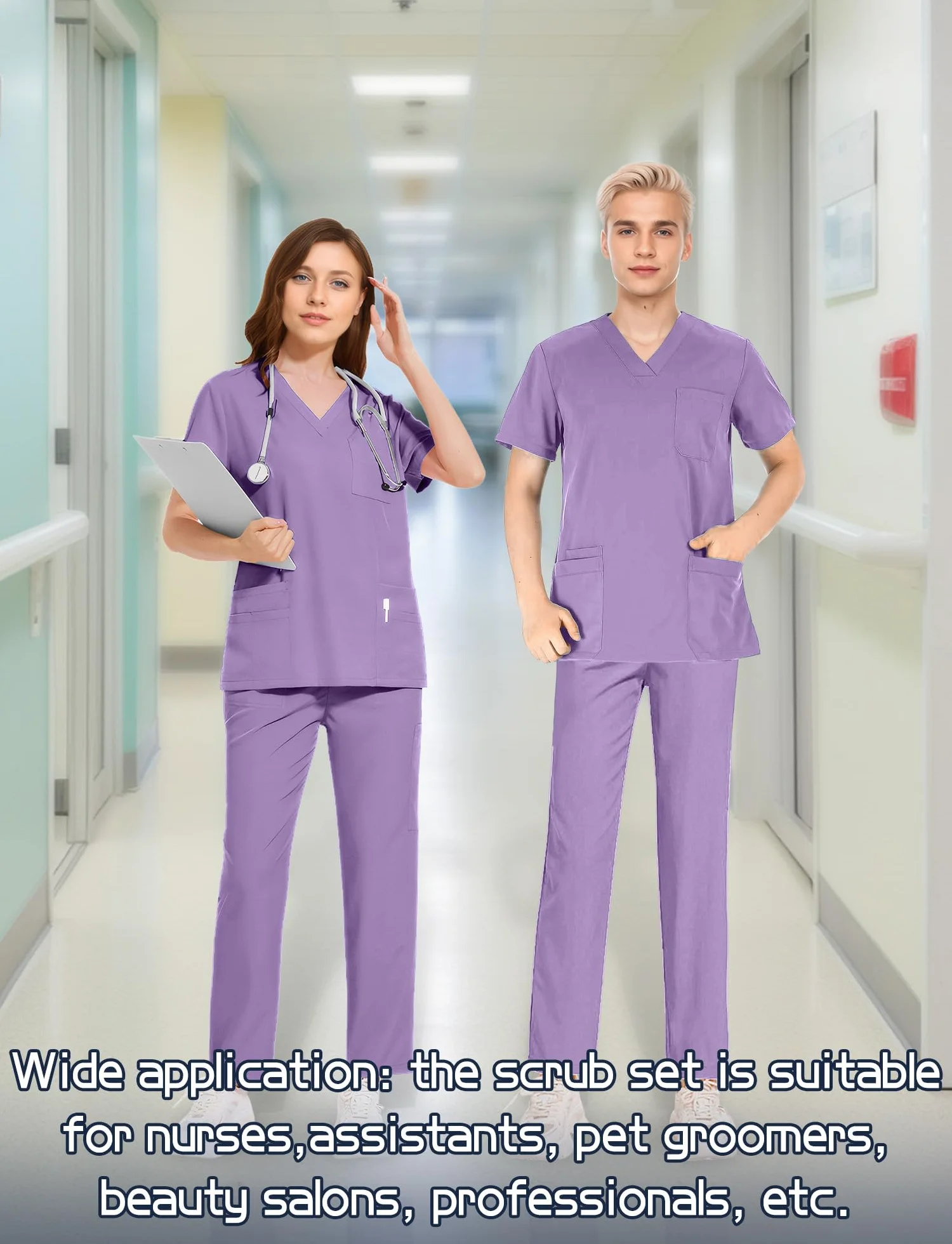 Doctor Uniform Scrubbing Set Pull-On Cap Pantalones Chaqueta