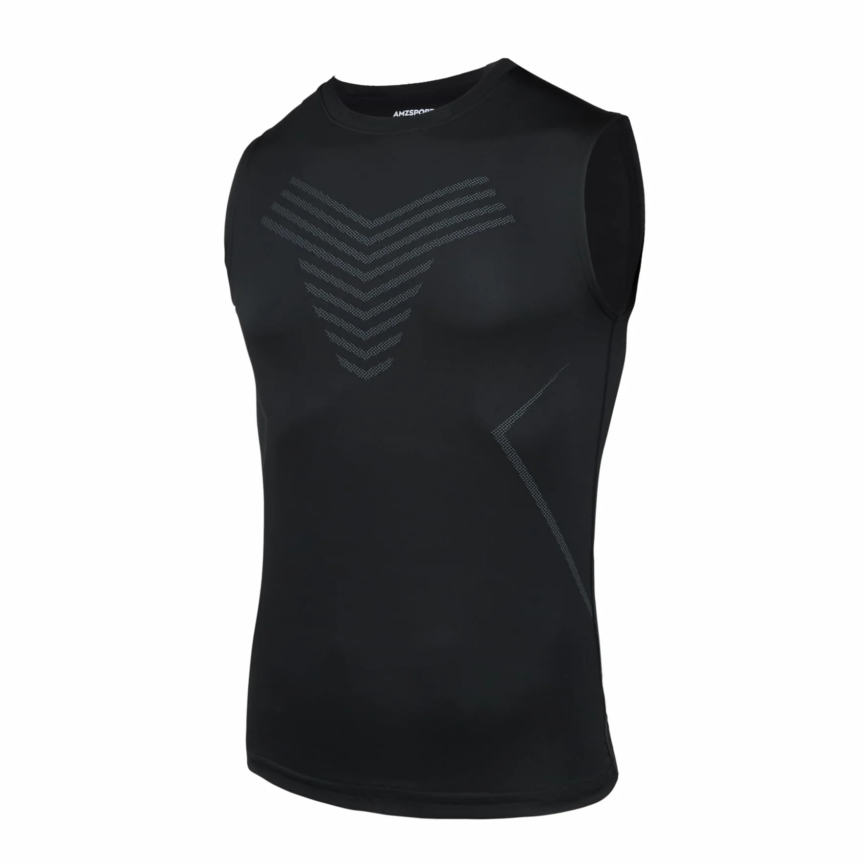 AMZSPORT Camiseta de compresión sin Mangas para Hombre Deportes Secado Rápido Baselayer