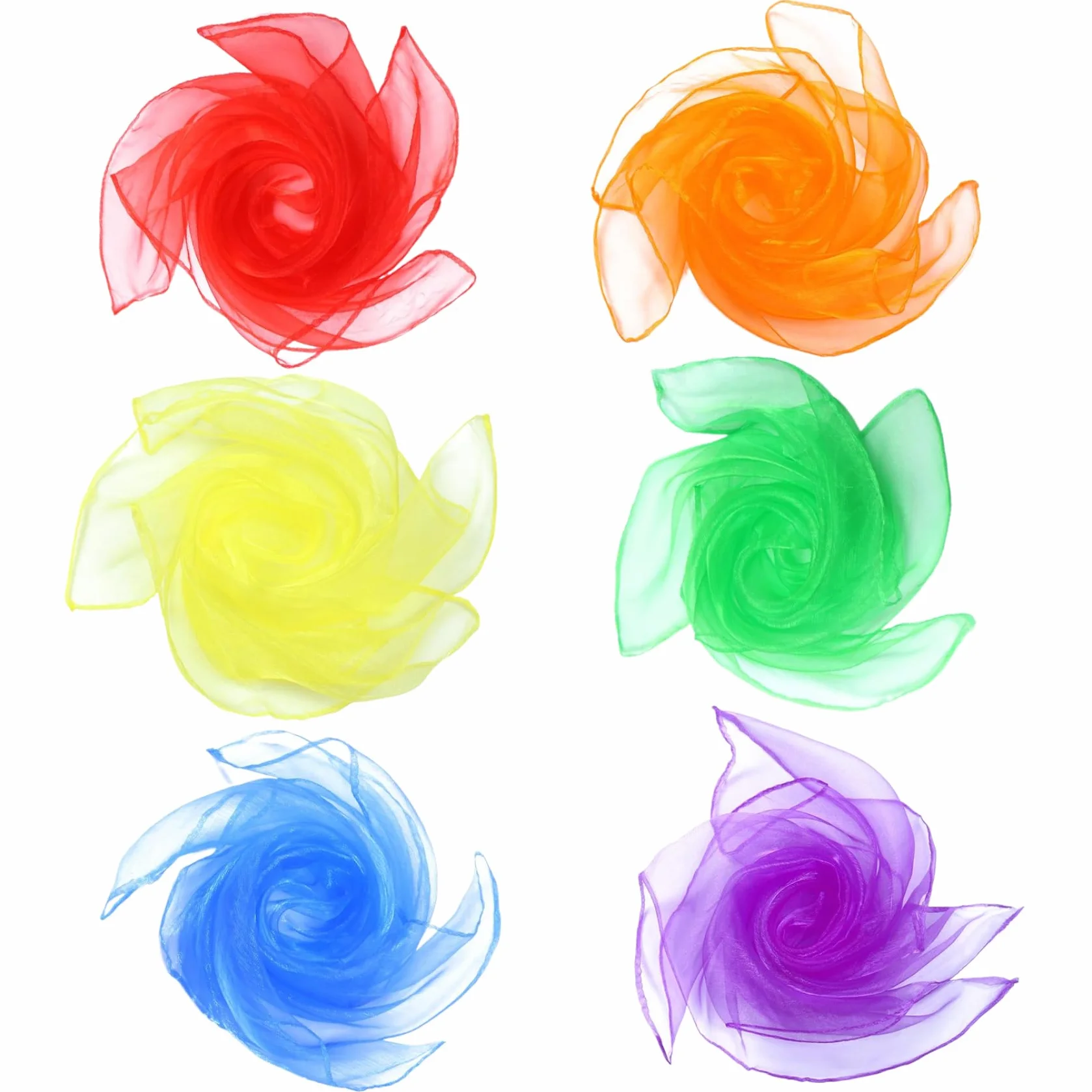 Pañuelos de seda coloridos suaves lavables juguete sensorial cuadrado para niños bufanda