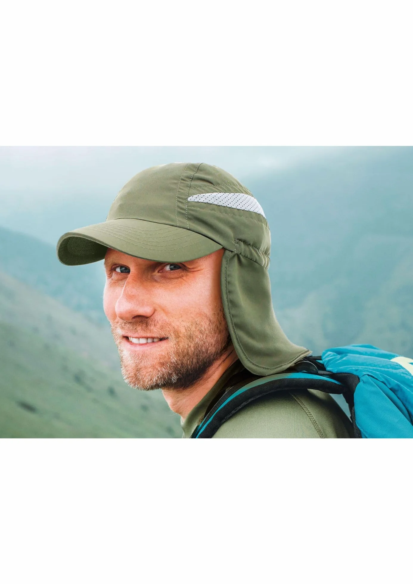 Gorra con Protector Cuello-Nuca Trekking Montaña Senderismo Microfibra Cierre Ajustable Hombre Mujer