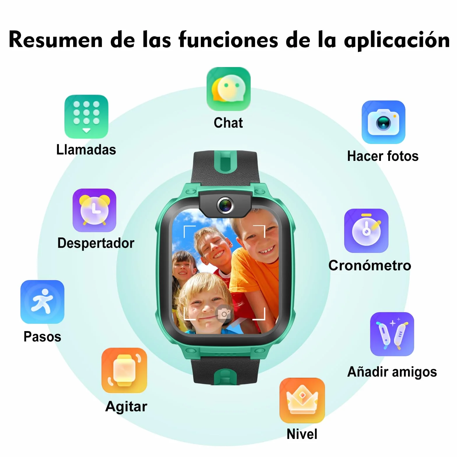 imoo Z1 Smartwatch Infantil 4G con Llamadas y Videollamadas, GPS, Modo Clase, IPX8 Resistente al Agua Verde