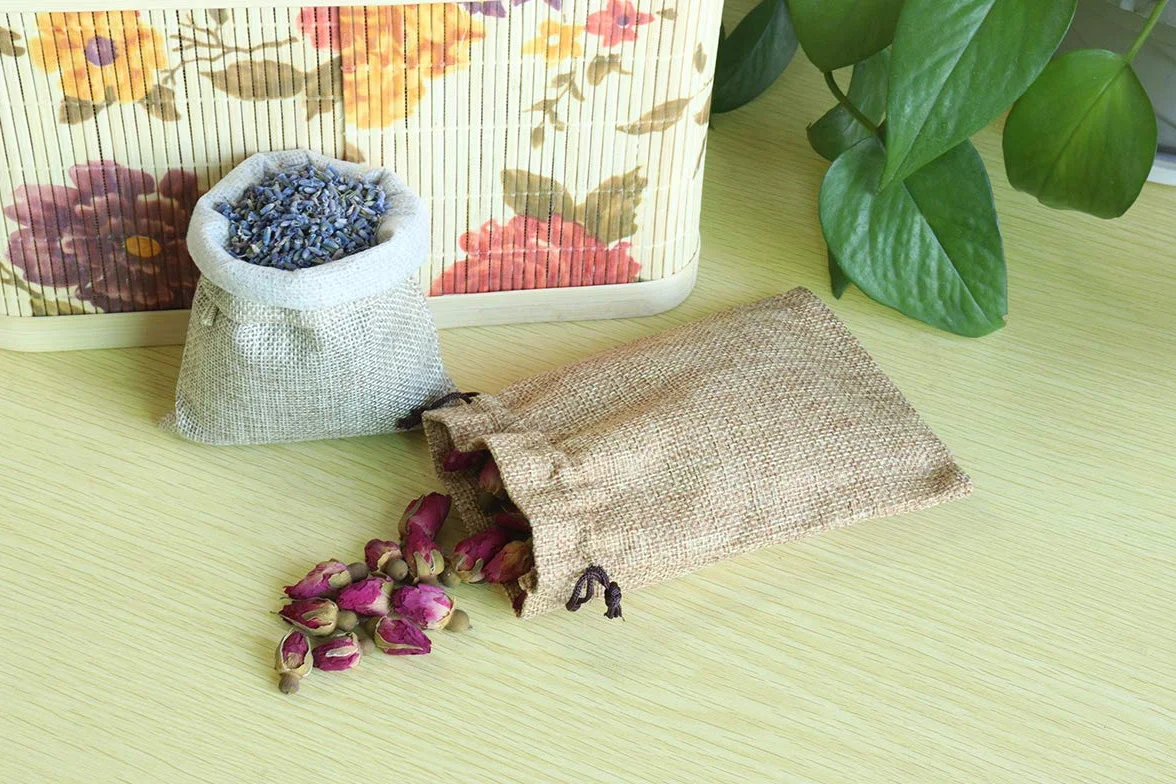 30PCS 10x15cm Bolsas de Yute, Bolsitas de Yute, Sacos de Yute, Bolsa de Arpillera con Cordón para Regalo, Joyeria, Calendario de Adviento, DIY, Bodas, Fiesta, Navidad(Color Primario)