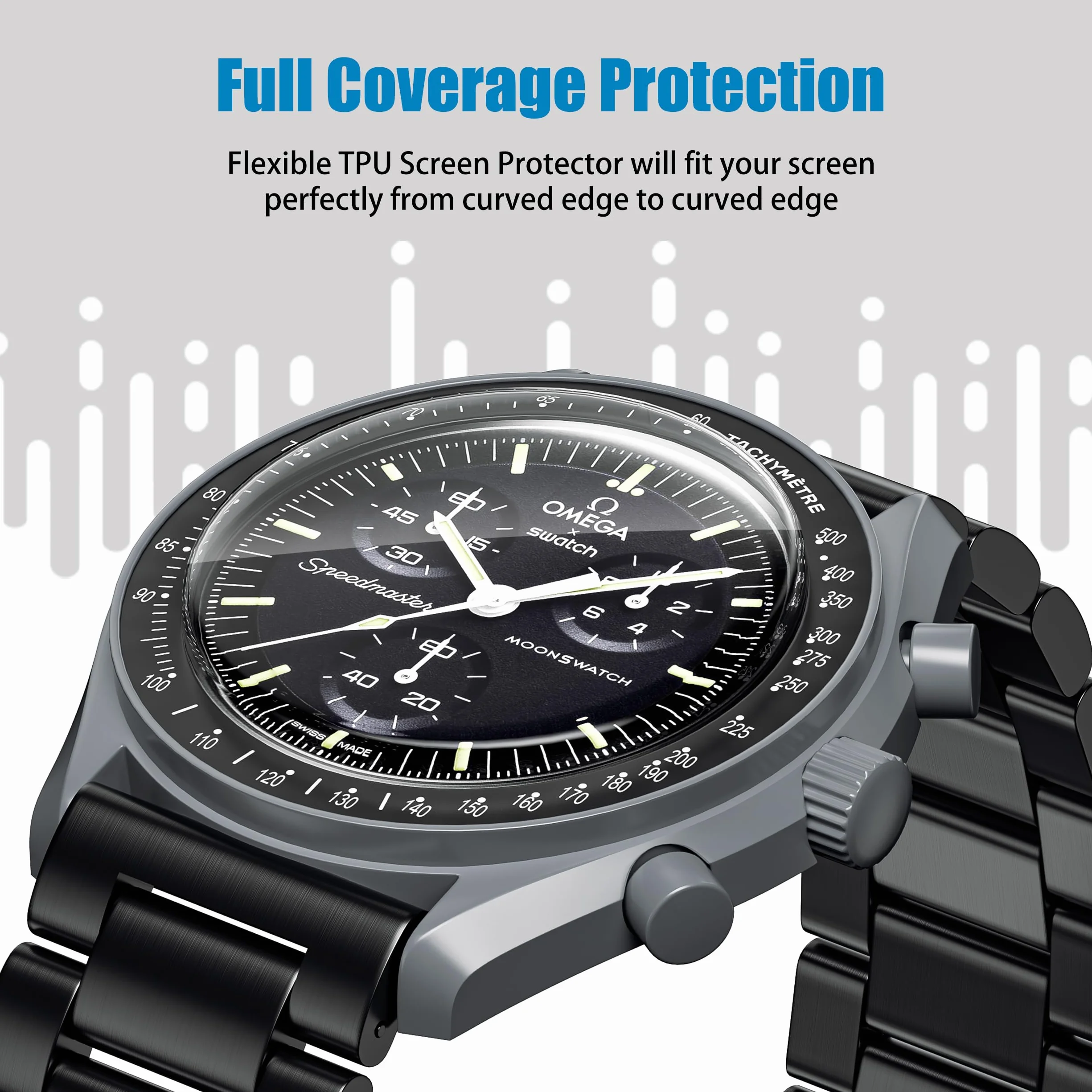 Protector de cristal TPU antiarañazos compatible con Swatch Omega Moonswatch