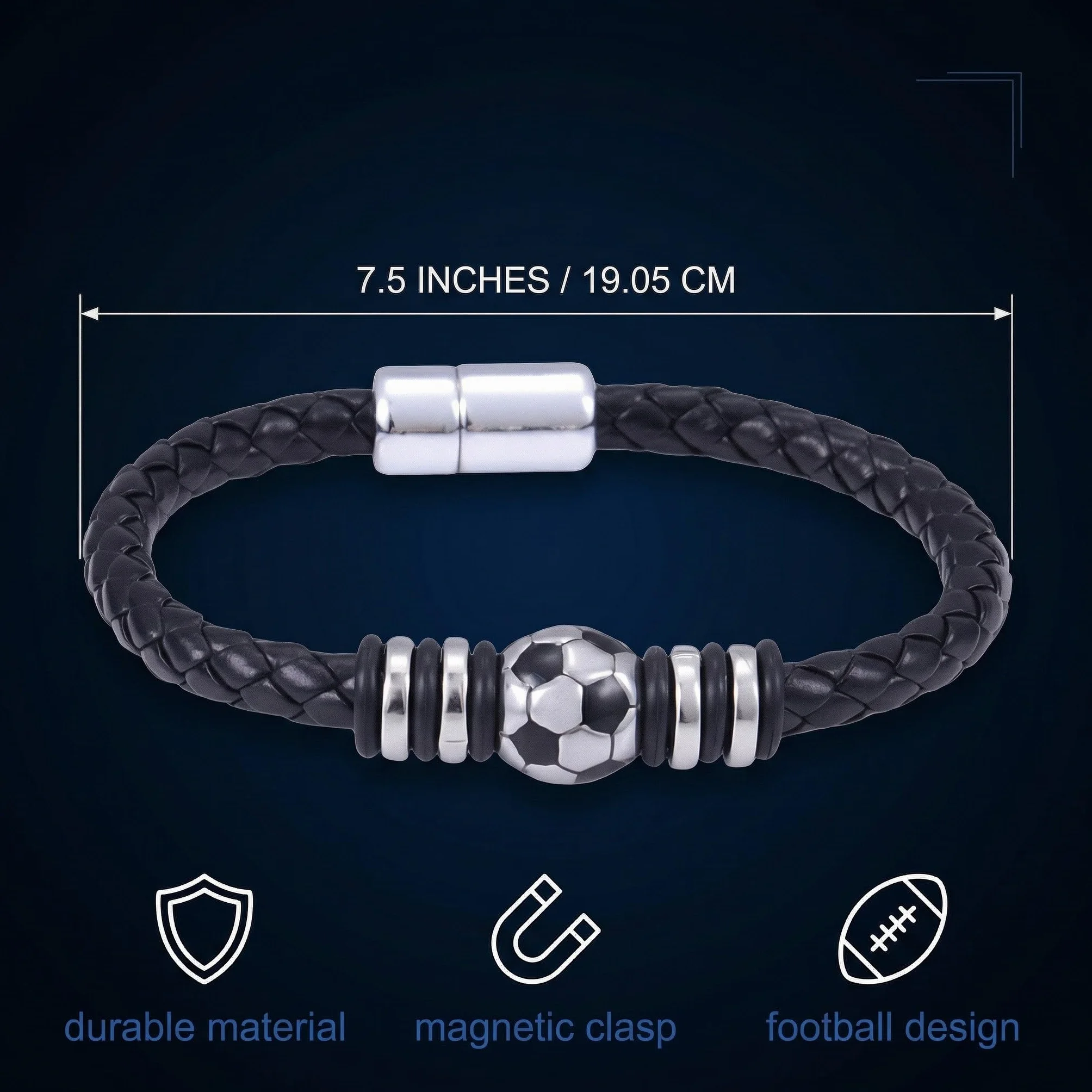 Pulsera de Fútbol para Niños 7.5 Pulgadas Regalo Original 8-12 Años