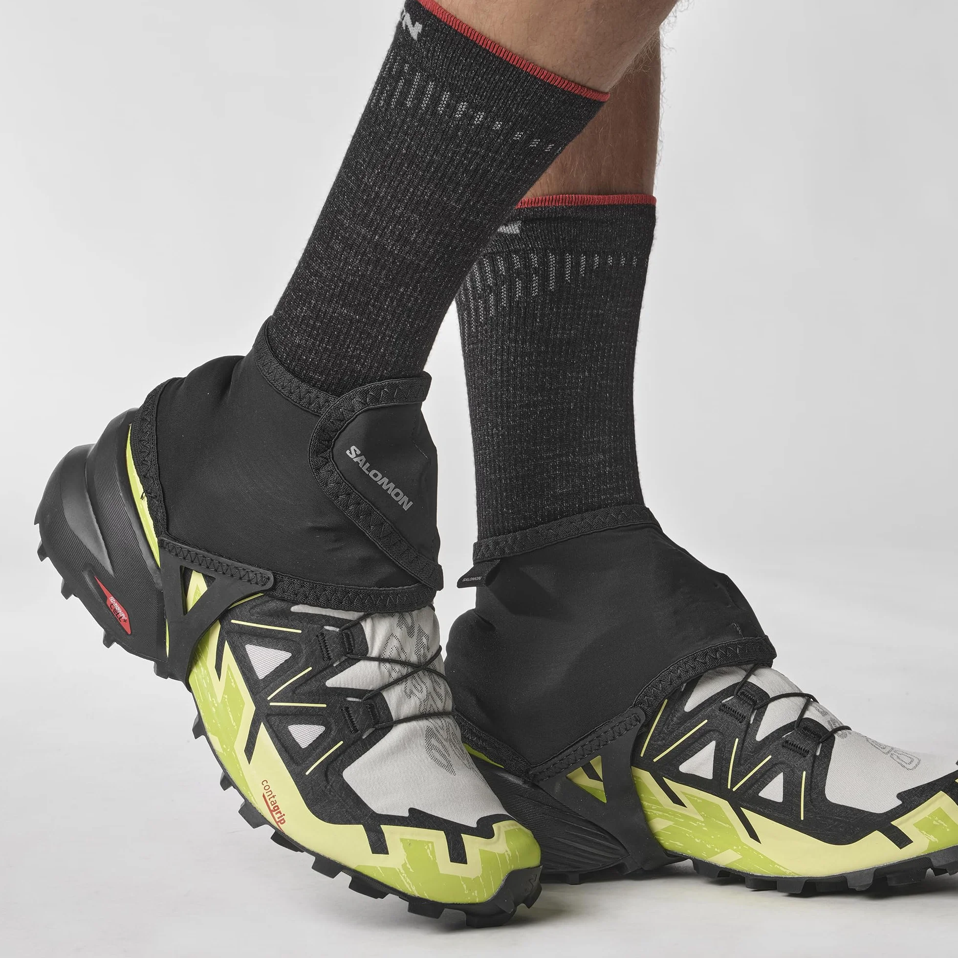 Salomon Polainas Trail Bajas: Uso Fácil Velcro, Protección Malla, Cobertura Tobillo, Correa Ligera para Escombros
