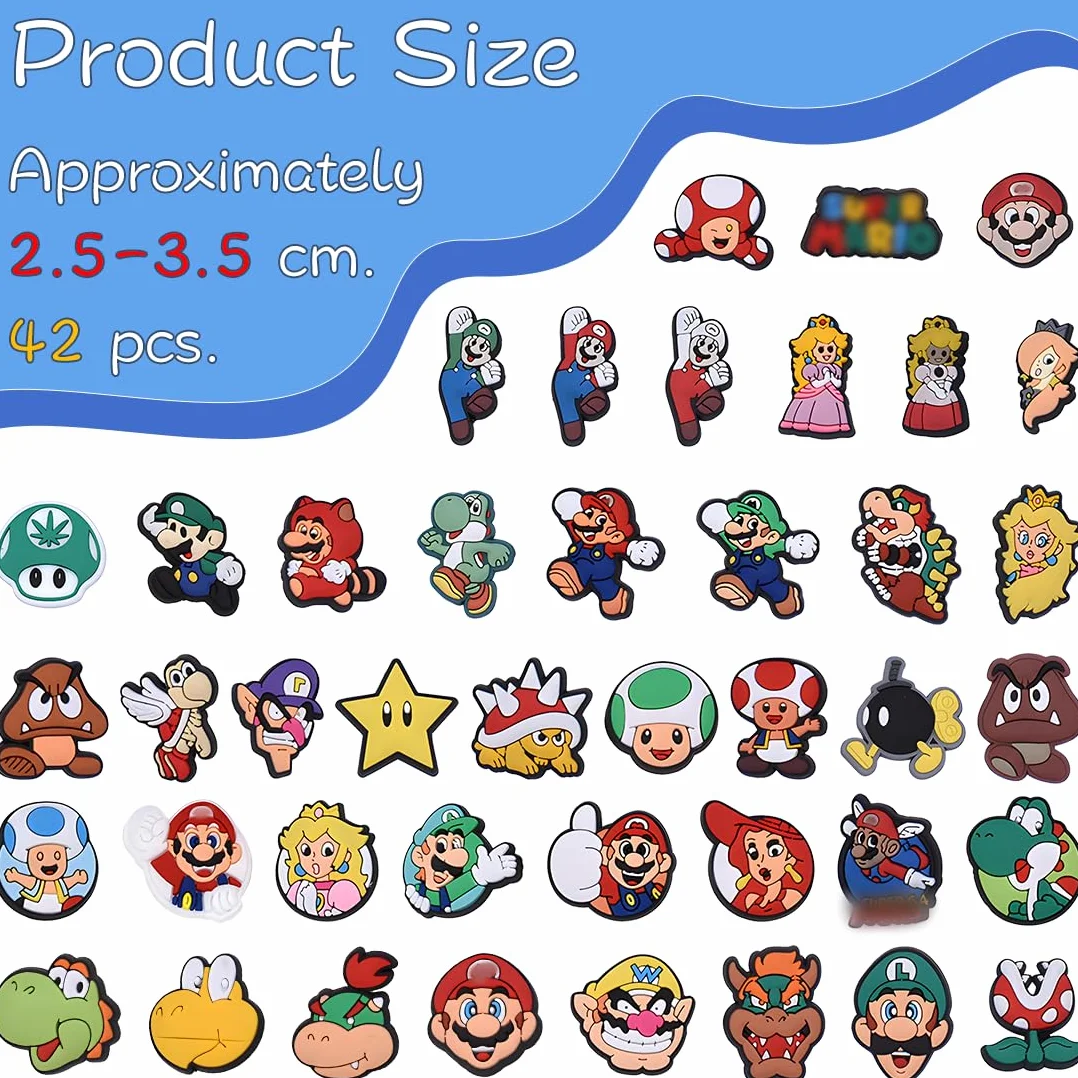 42 PCS Shoe Charms Niños, Adornos para Zapatos PVC Pins Decoración DIY