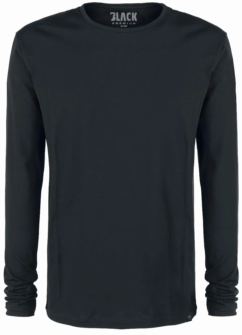 Black Premium by EMP Hombre Pack de Dos Mangas largas Negras