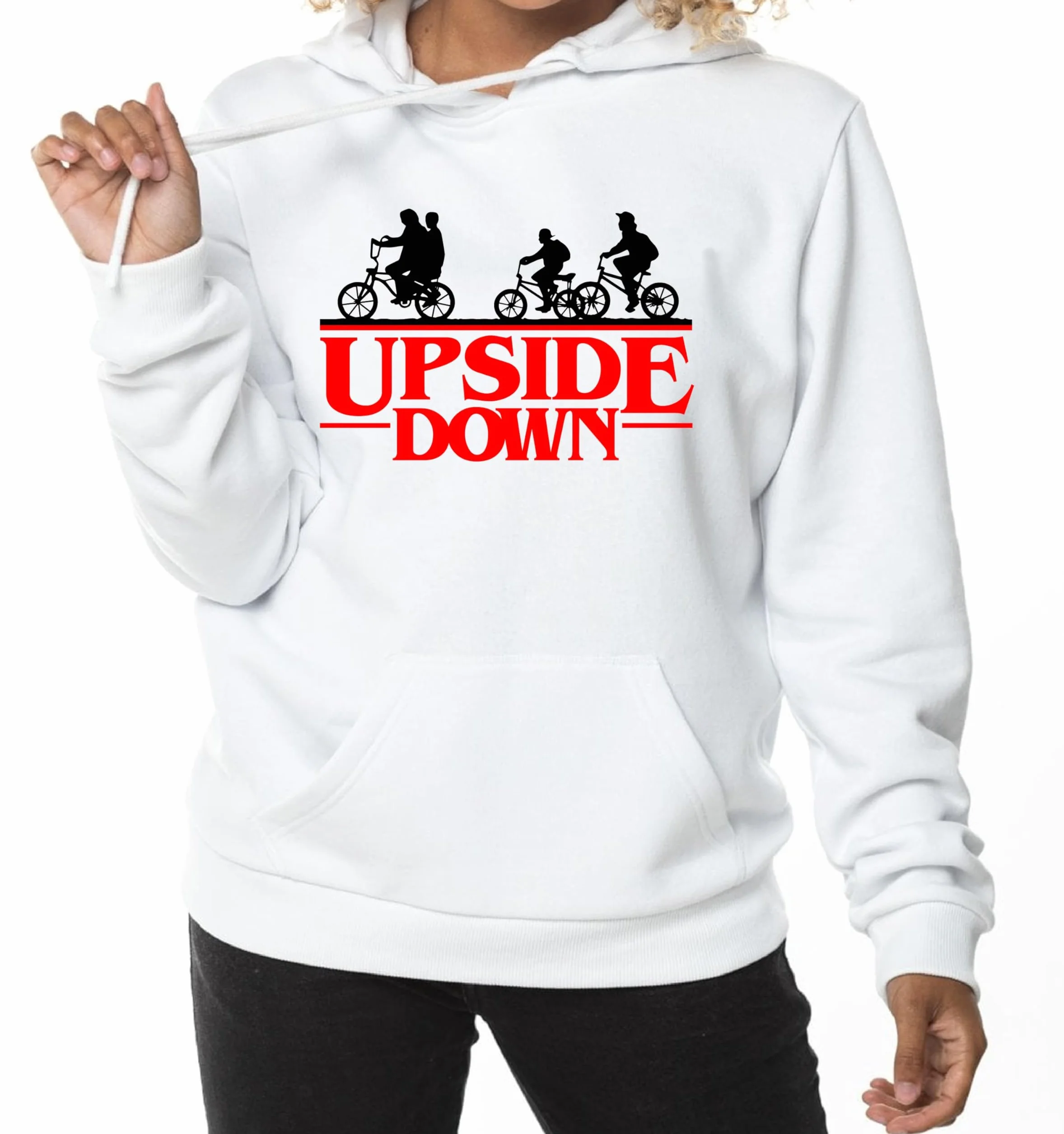 El Desván Nerd Upside Down Sudadera con Capucha Mujer