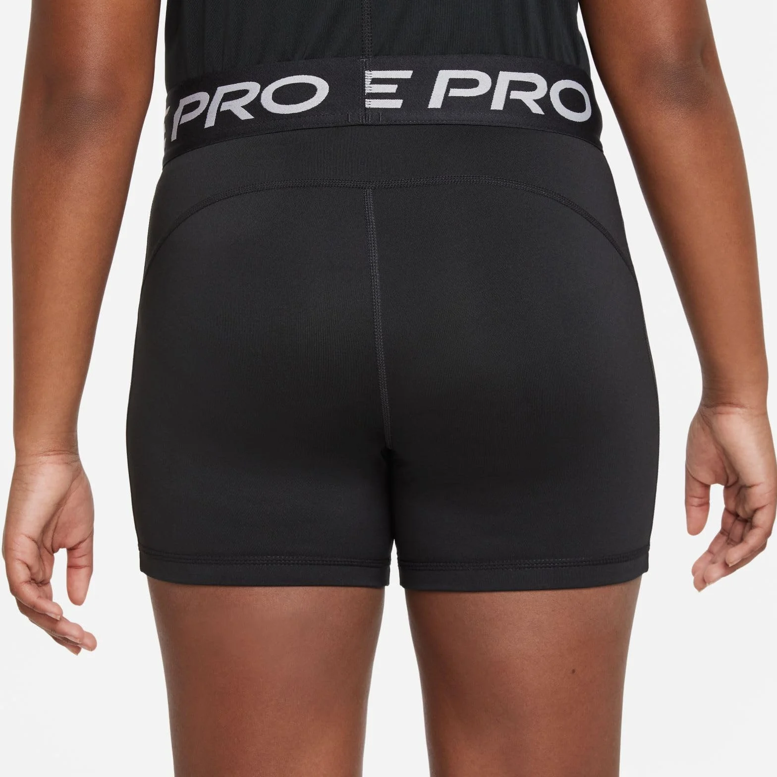 Nike Pro Dri-Fit Girl's Upper Thigh Length Tight Black/White DM8439-010 S+
