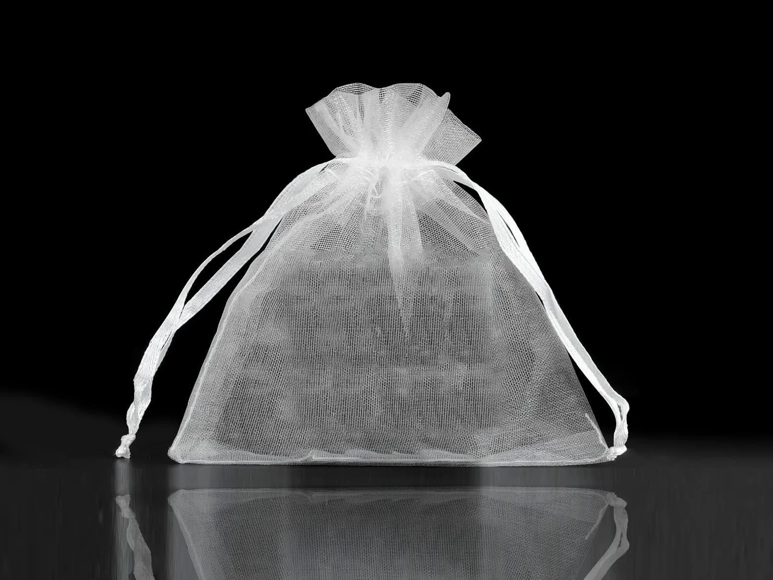 Lonely high heels 100PCS Bolsitas lavanda para Regalos Blanco Organza de 7x9cm, Envoltura de Joyas con Cordón para Boda Favores arroz y Dulces