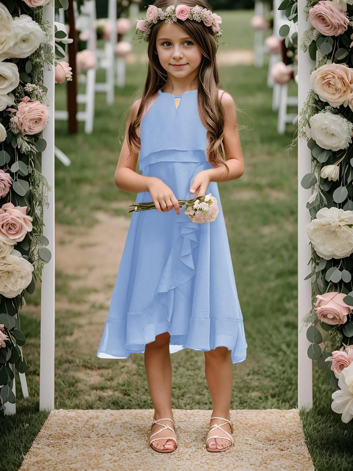 Vestido de fiesta de verano para niña sin mangas de princesa dama de honor boda