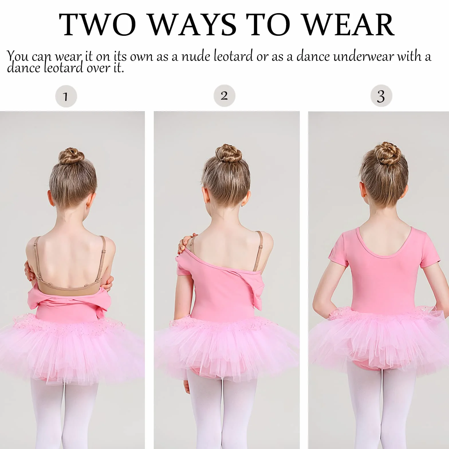 Maillot Ballet Niña Leotardo Sin Costuras Tirantes Ajustables Gimnasia Ritmica