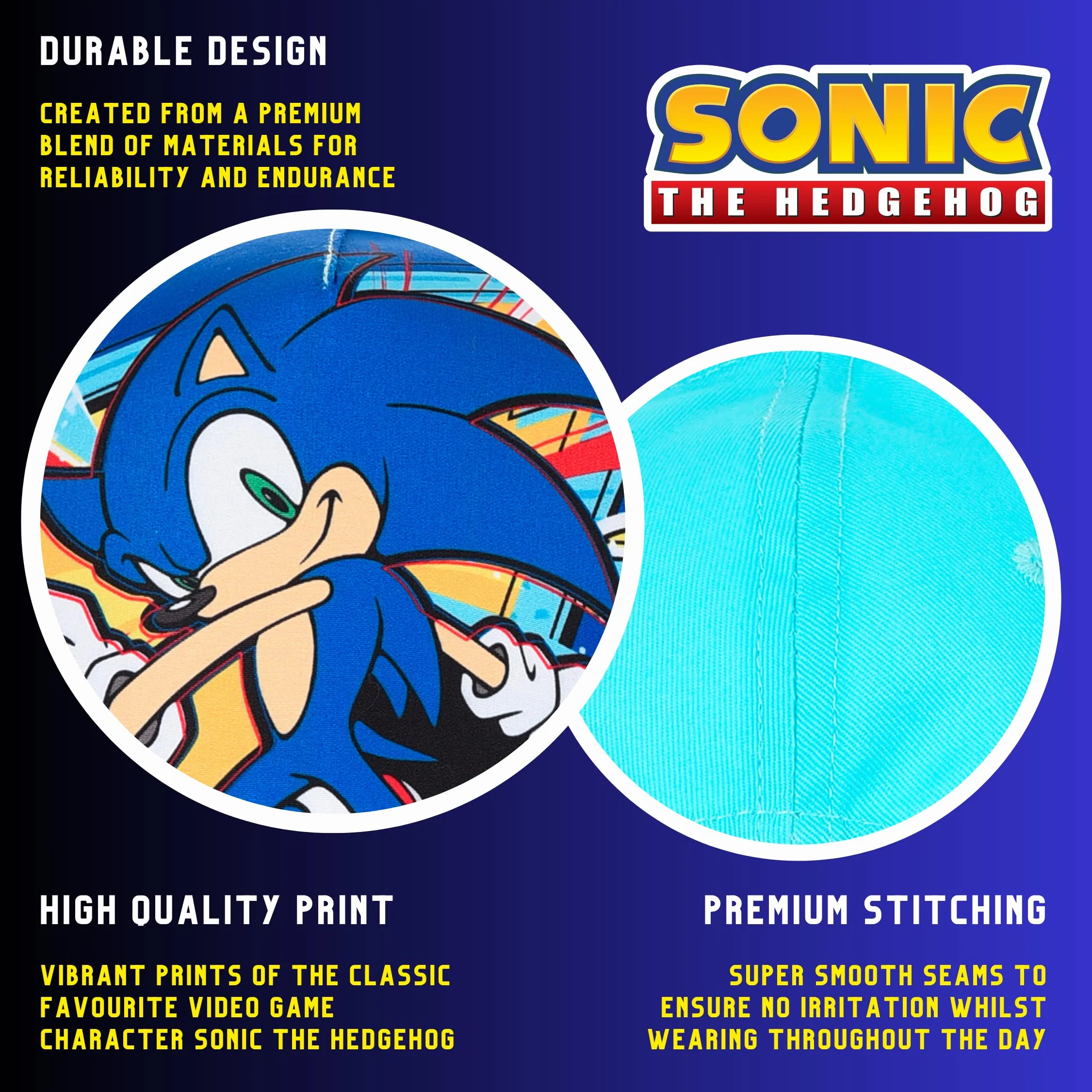 Sonic The Hedgehog Gorra y Gafas de Sol para Niños Protección UV Verano