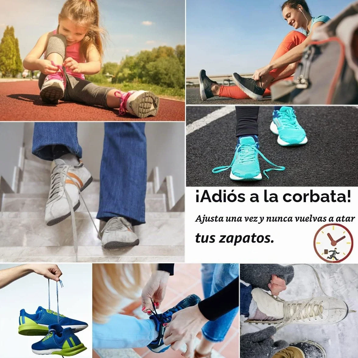 Olukssck 2 Pares Cordones Elásticos Sin Nudo con Hebilla Metal Cordones Deportivos