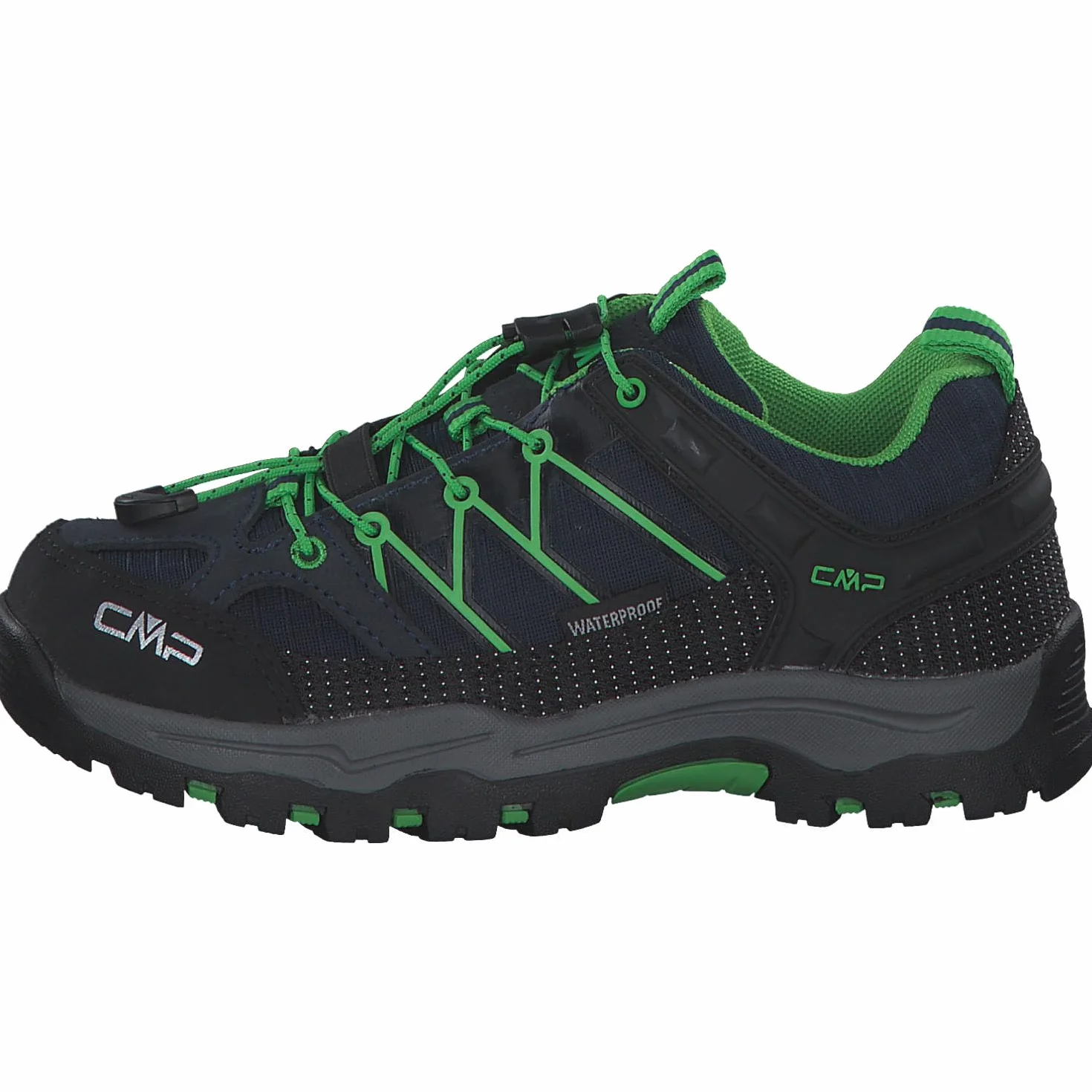 CMP Kids Rigel Low Trekking Shoes WP, Zapatos de trekking Unisex niños, Negro azulado Lagarto, 39 EU