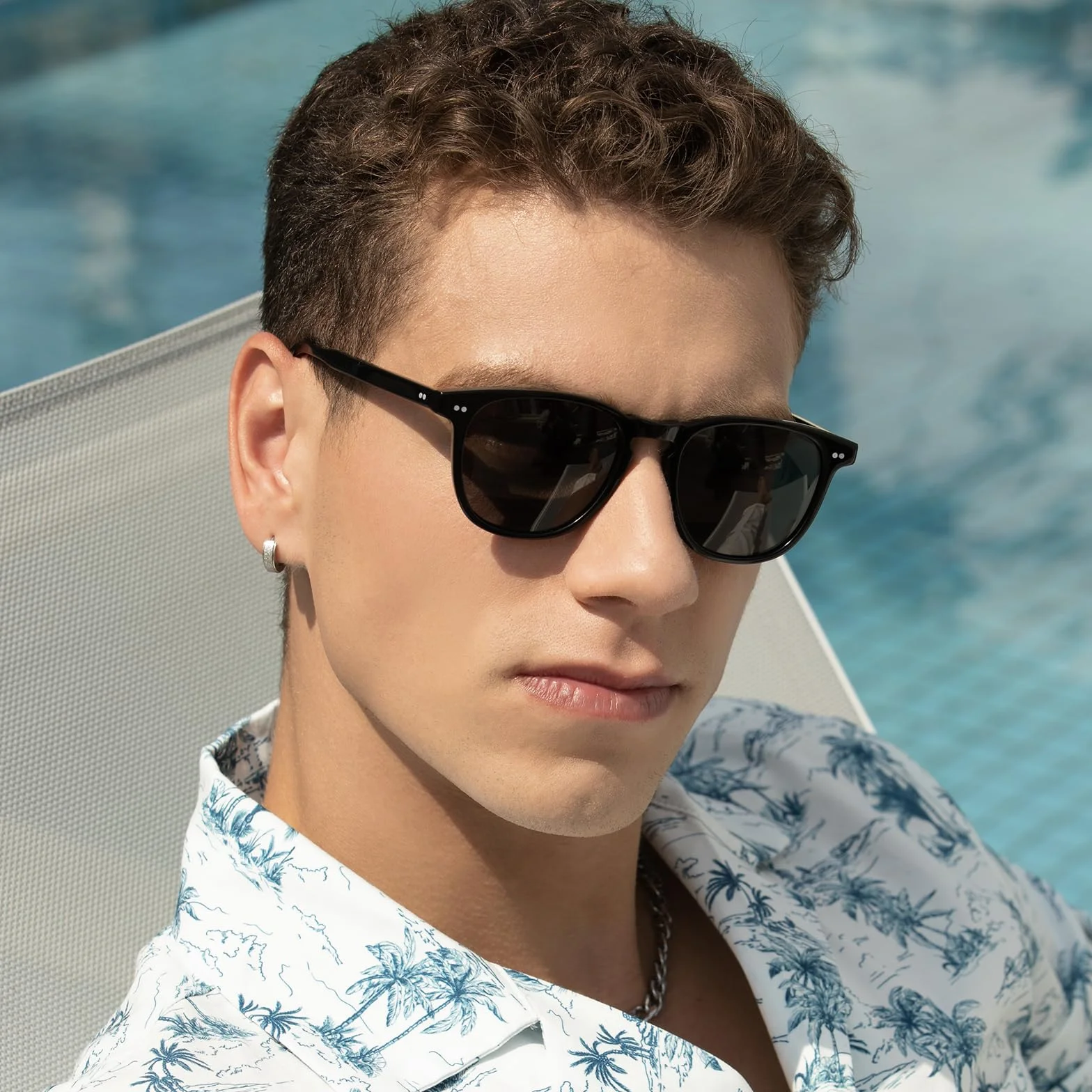 CARFIA Retro Square Gafas de sol Hombre Polarizadas 100% de Protección UV para la Conducción de Viajes