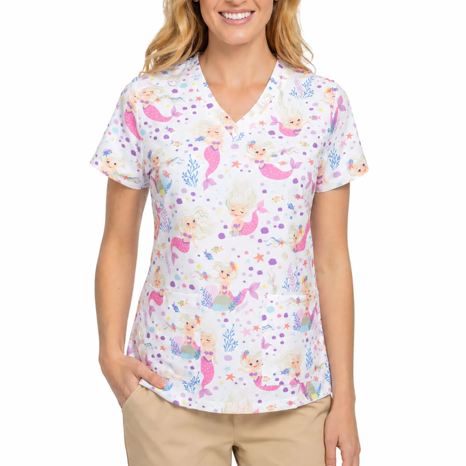 B-well Isabella Casacas Sanitarias Mujer Manga Corta Cuello V Elastano