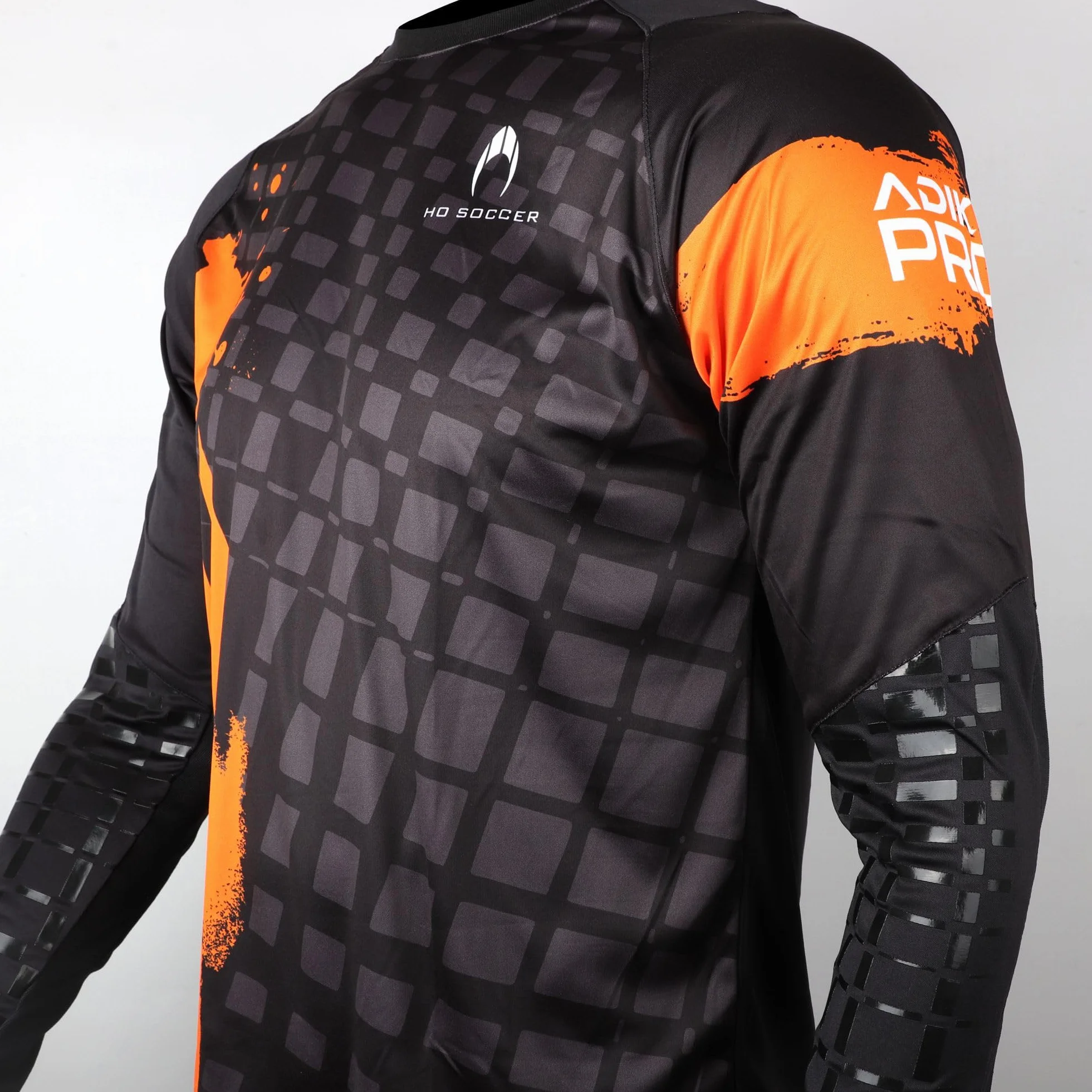 HO Soccer Jersey Adikt Pro Orange Blast Camiseta Portero Manga Larga Acolchado Naranja Negro 14XS
