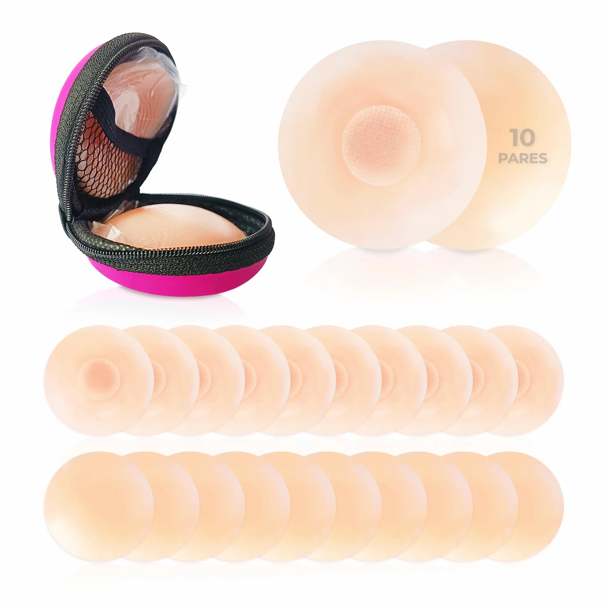 Pezoneras Adhesivas Invisibles de Silicona Fina 6,5cm Reutilizables Hipoalergénico