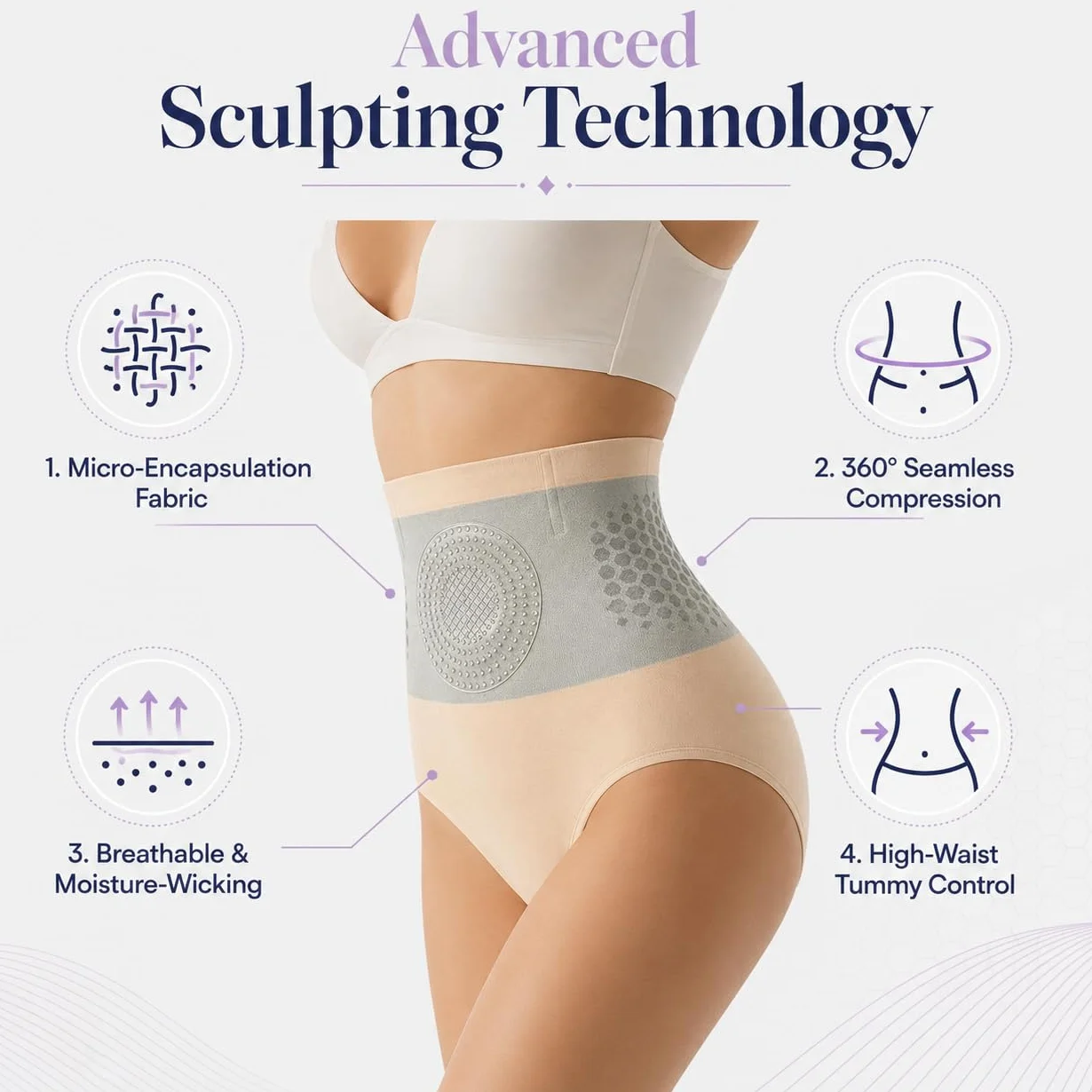 Pantalones Cortos Termogénicos Moldeadores 4-En-1 Control de Barriga Cintura Alta para Mujer