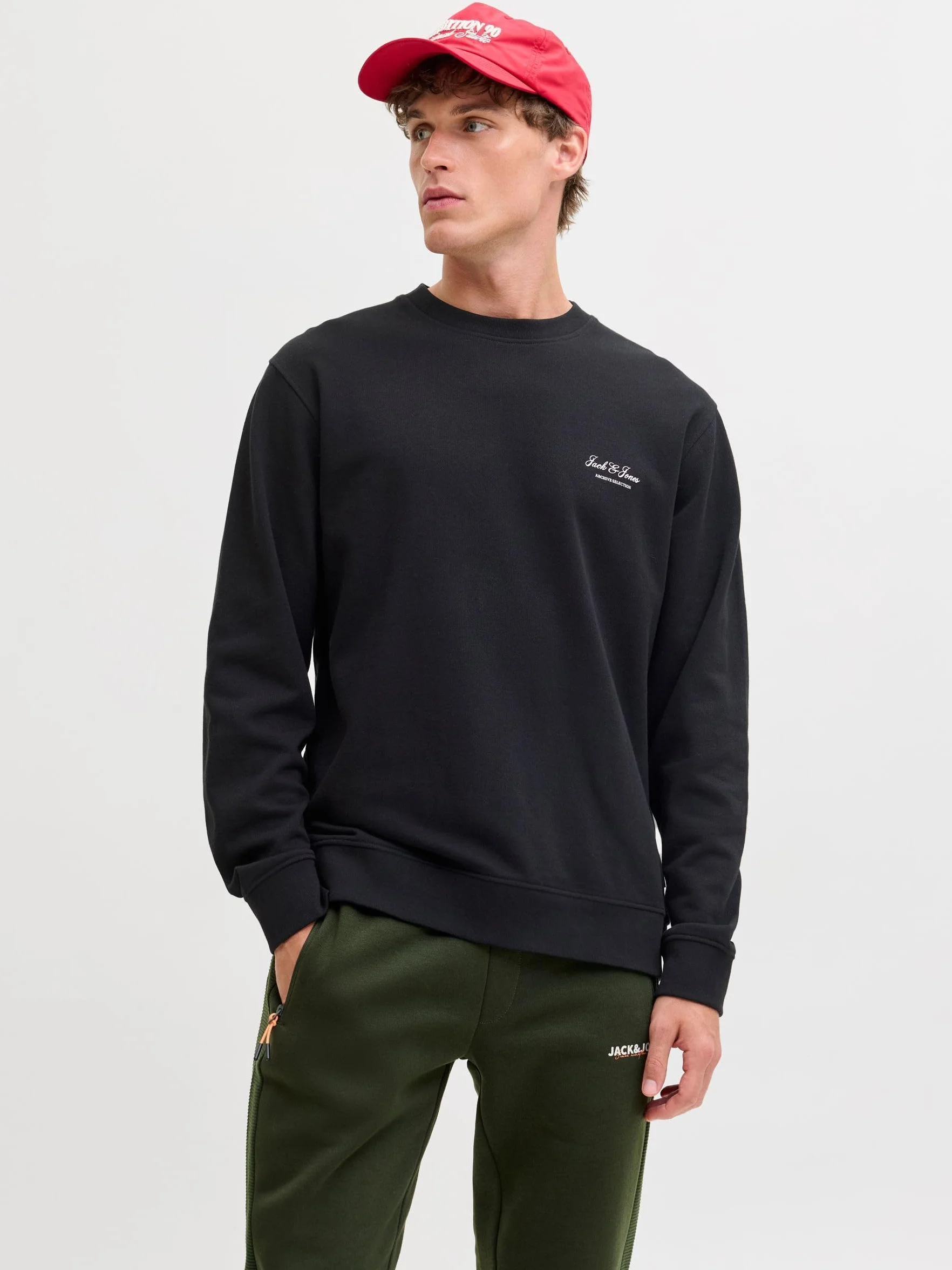 JACK & JONES Jjearchive Graphic Sweat Crew Neck Noos Hombre Pack de 1