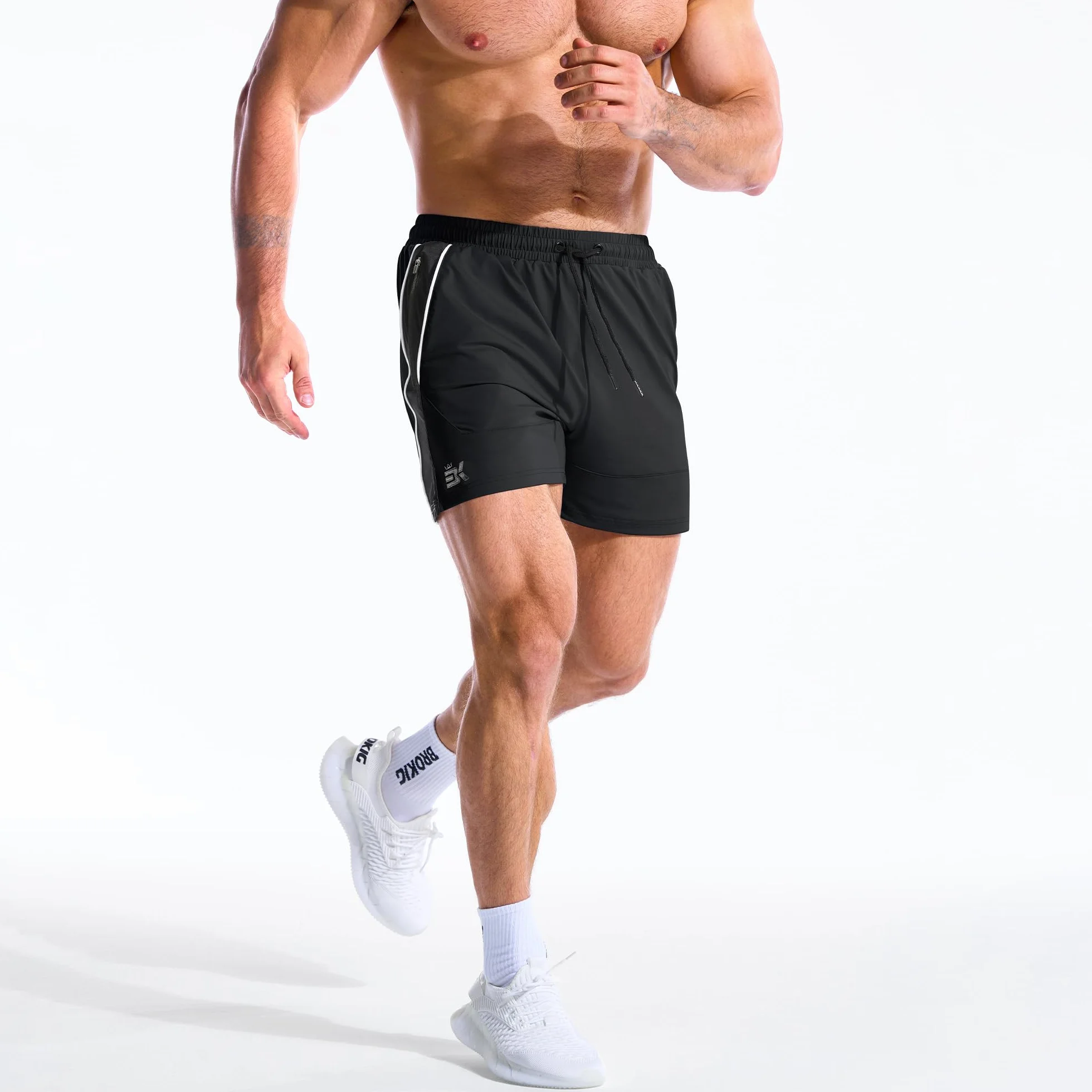 ZENWILL DRI-Armor Pantalones Cortos Hombre Deporte Cremallera Running Gym Secado Rápido