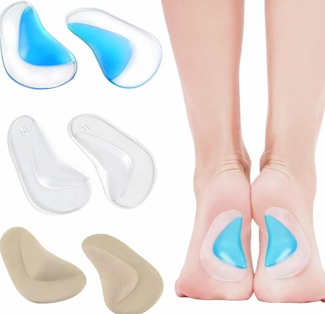 Plantillas Ortopédicas de Silicona para Fascitis Plantar, Soporte de Arco de Gel, 3 Pares