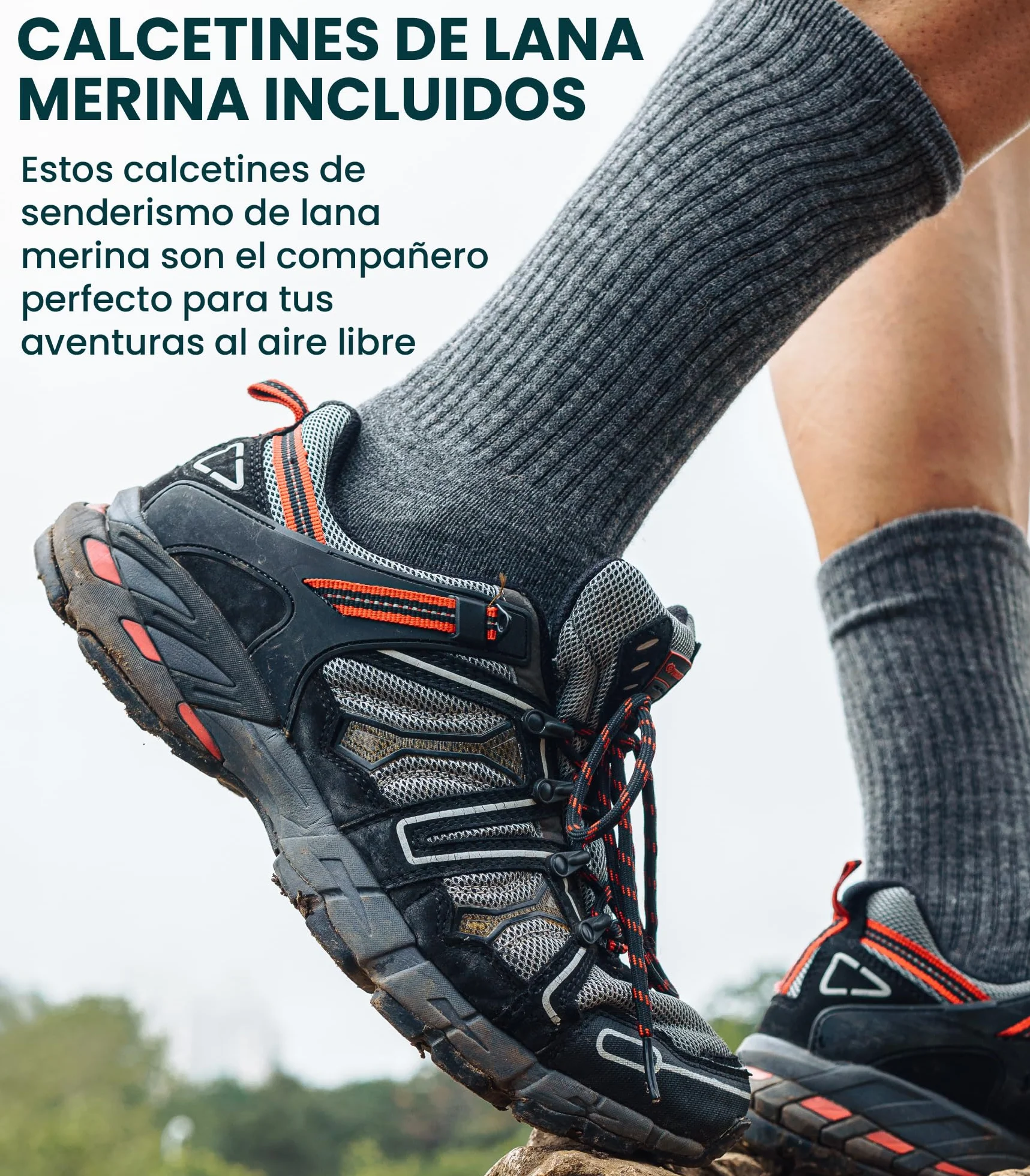 Camiseta Lana Merino Hombre 100% con Calcetines Merino.tech