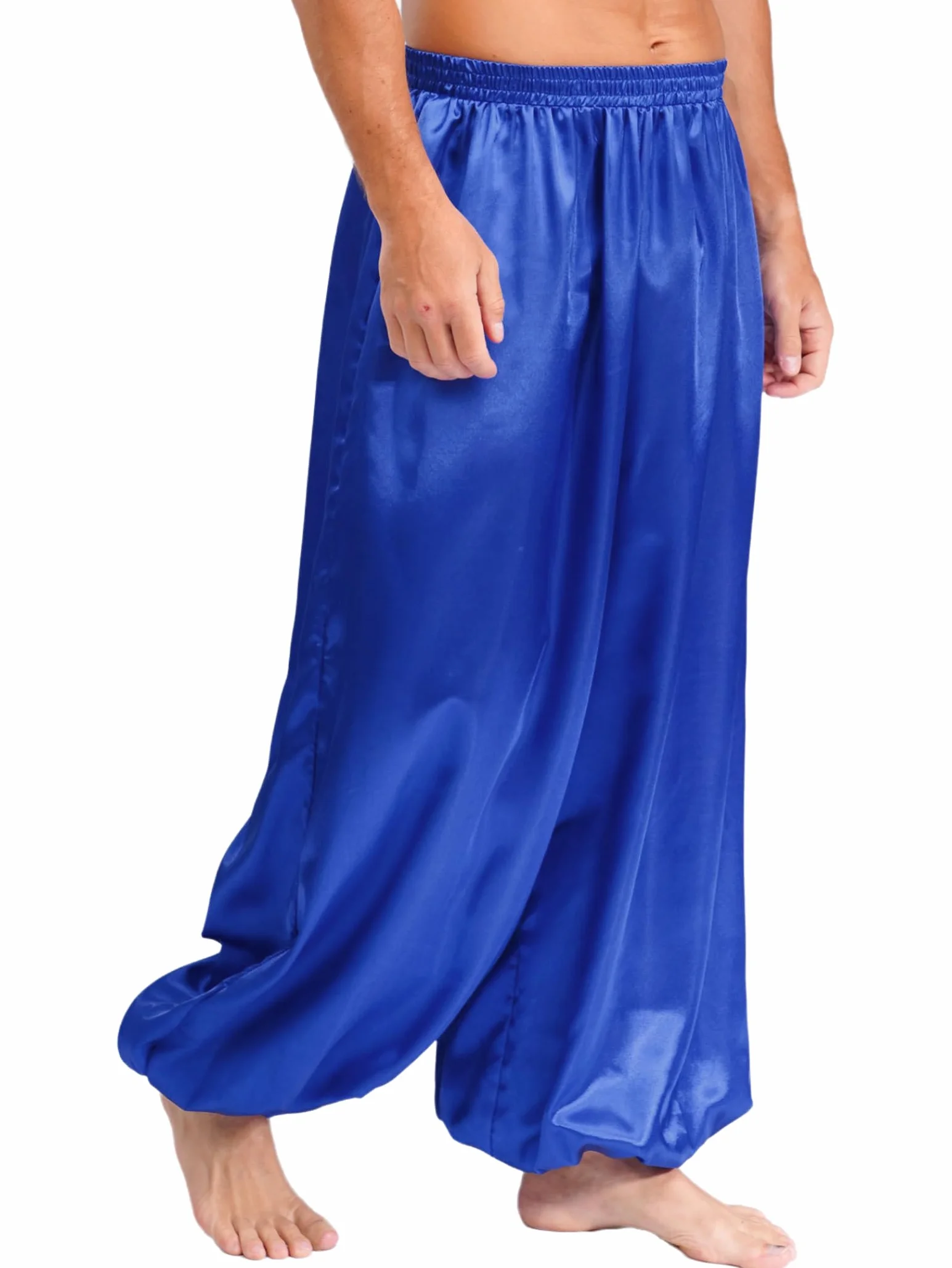 Pantalones De Harén Para Hombres Disfraz De Príncipe Árabe Satén Holgados