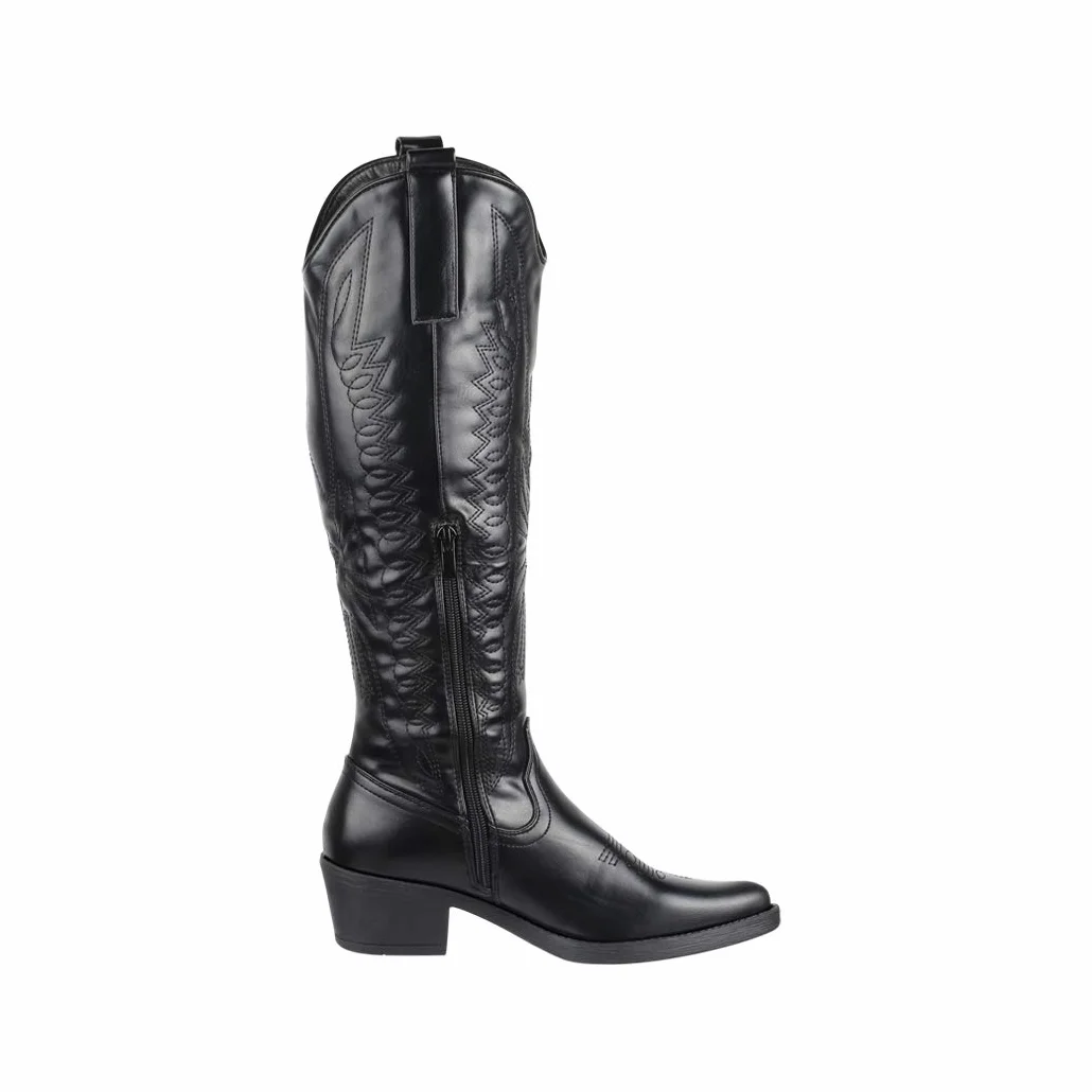 Elara Botas de Vaquero Mujer Chunkyrayan Negro