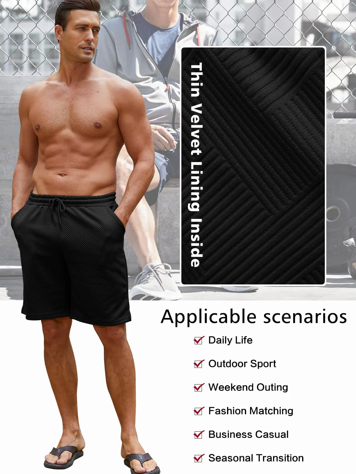 Pantalones Cortos Hombre Verano Bermudas Ligero Transpirable Bolsillos