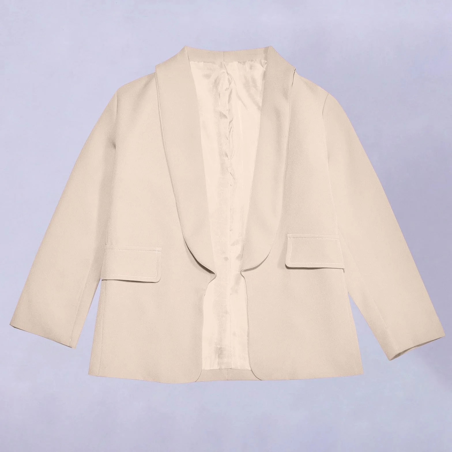 Chaqueta de traje para niña manga larga cuello solapa doble bolsillo lateral color liso moda abierta