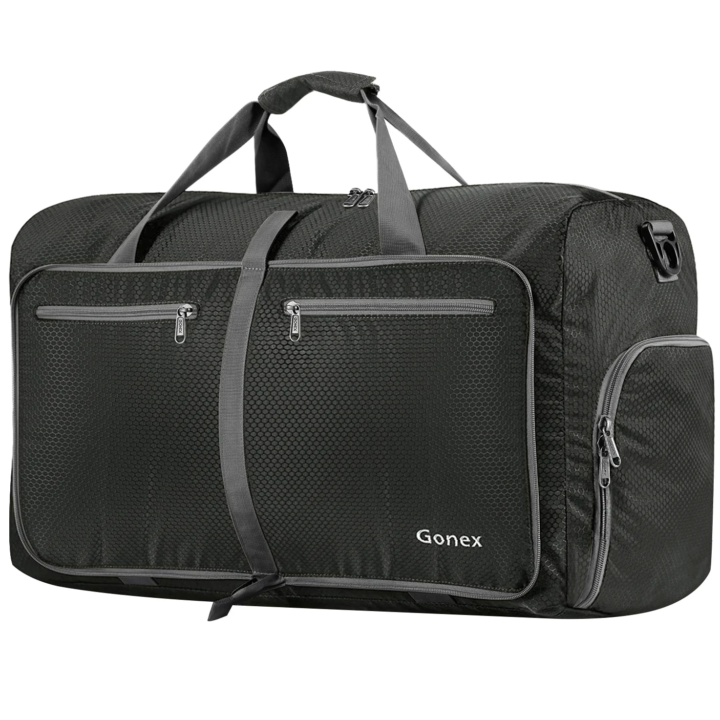 Bolsa de viaje Gonex ligera, plegable 60L / 80L / 100L, bolsas Duffel, bolsas para el fin de semana/bolsa de deporte para viajes, deportes, gimnasio, vacaciones, color gris, tamaño 80L | 210D - Cinta de nailon de nido de abeja, impermeable, varios compart