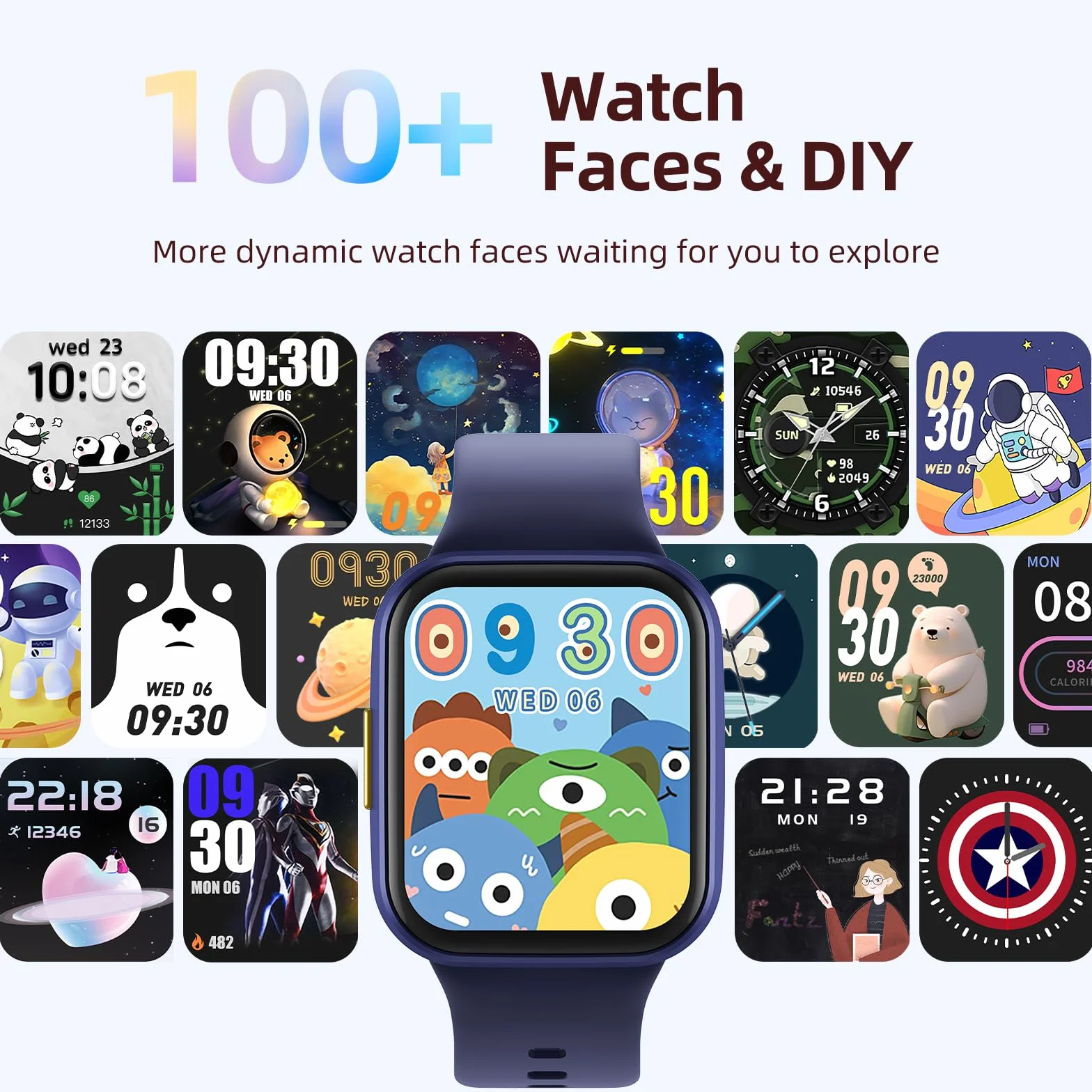 Parsonver Reloj Inteligente para Niños Smartwatch con 20 Deportivos Monitor Sueño Frecuencia Cardíaca IP68 Impermeable 1.69" Azul