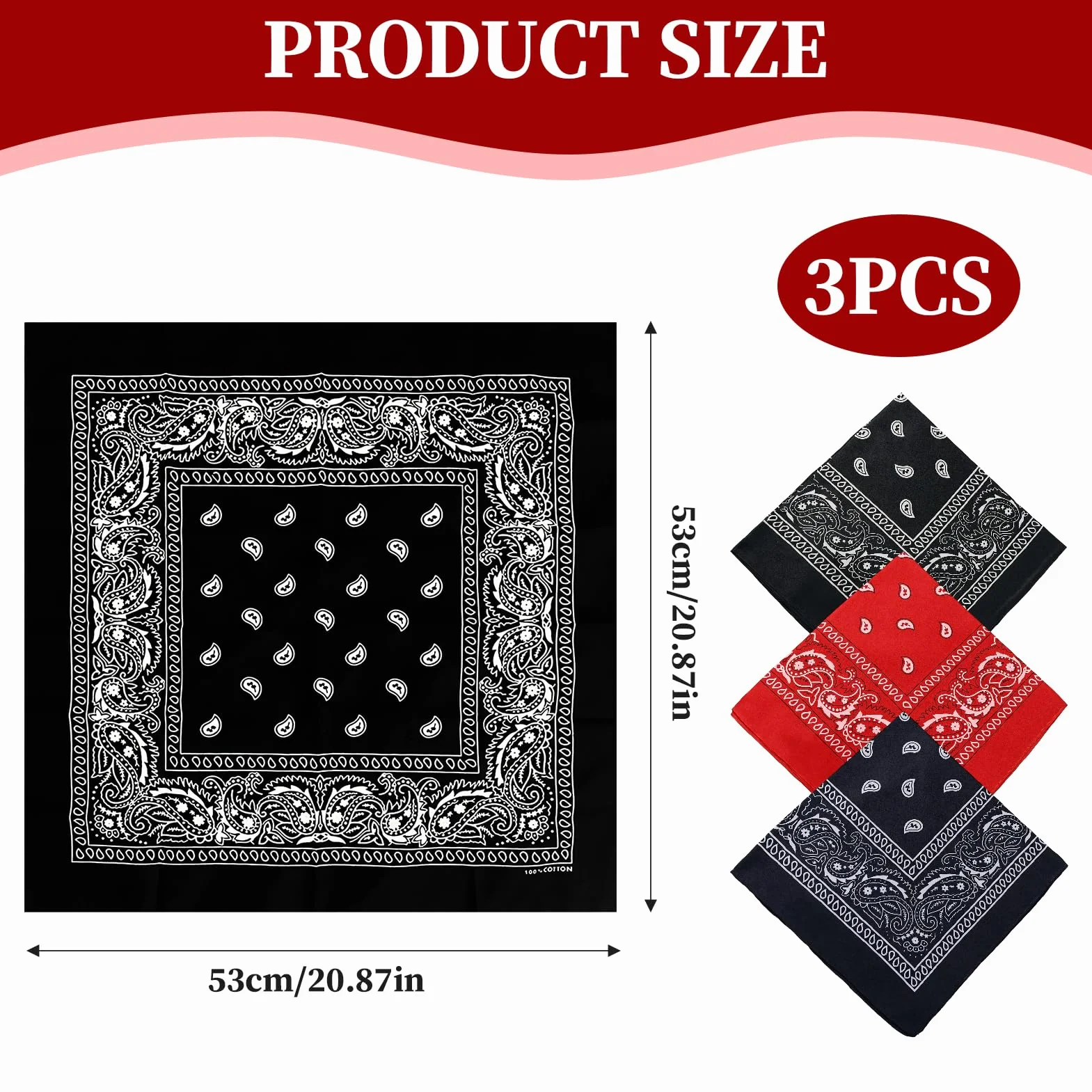 3 Piezas Bandana Hombre y Mujer, Multifuncional Pañuelos Cabeza, Bandana Deporte, Pañuelo Cara Elástico, Transpirable, Cuello para Moteros, Pesca Accesorios, Calva Disfraz