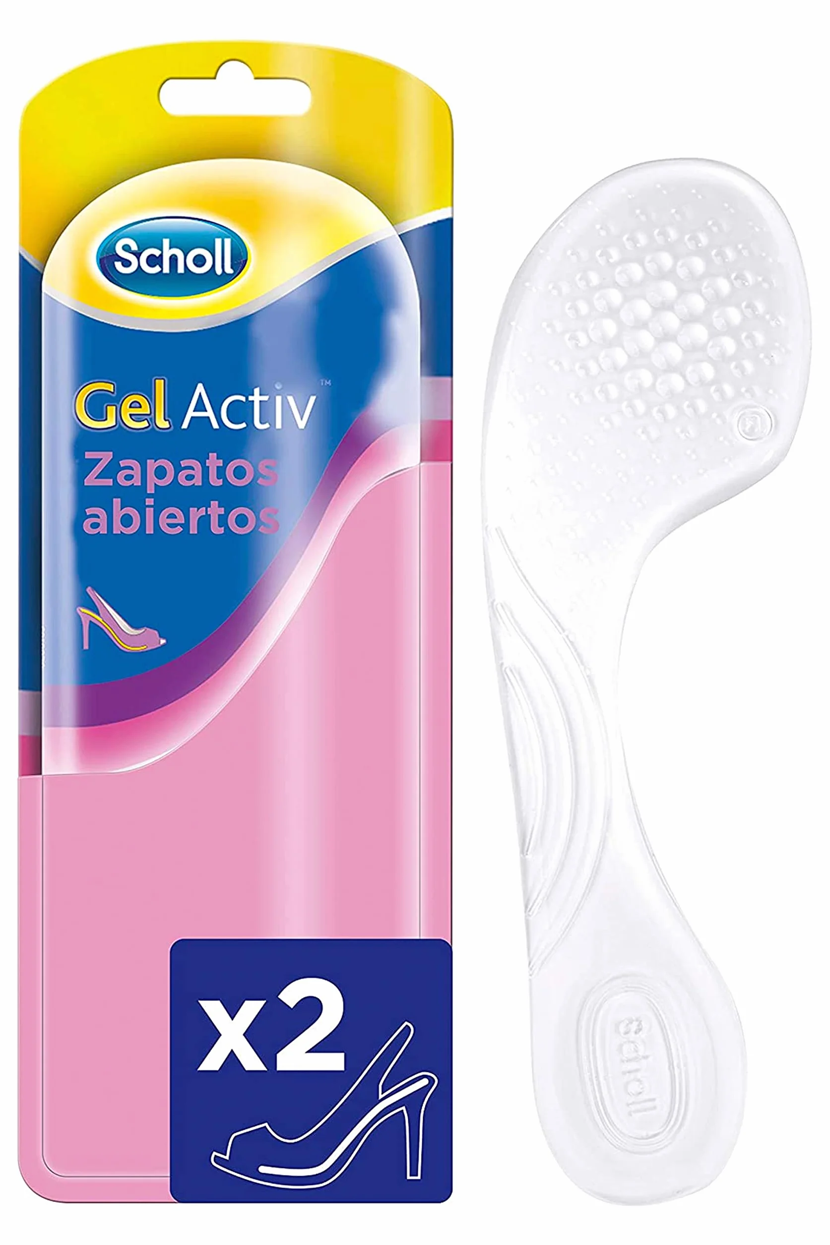 Scholl GelActiv Plantillas Gel Mujer Zapatos Abiertos Almohadillas Pies Ultrafinas Antideslizante Transparente Talla 35-40,5