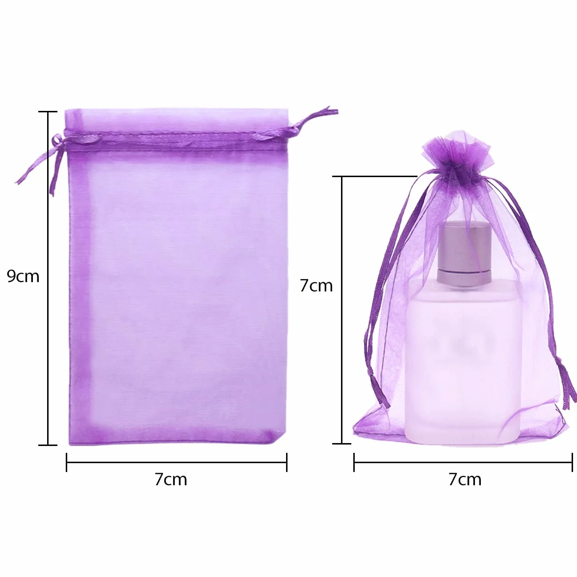 Bolsa de Organza Morado oscuro 7x9cm 100PCS Leeyunbee para Regalo Joyas Dulces