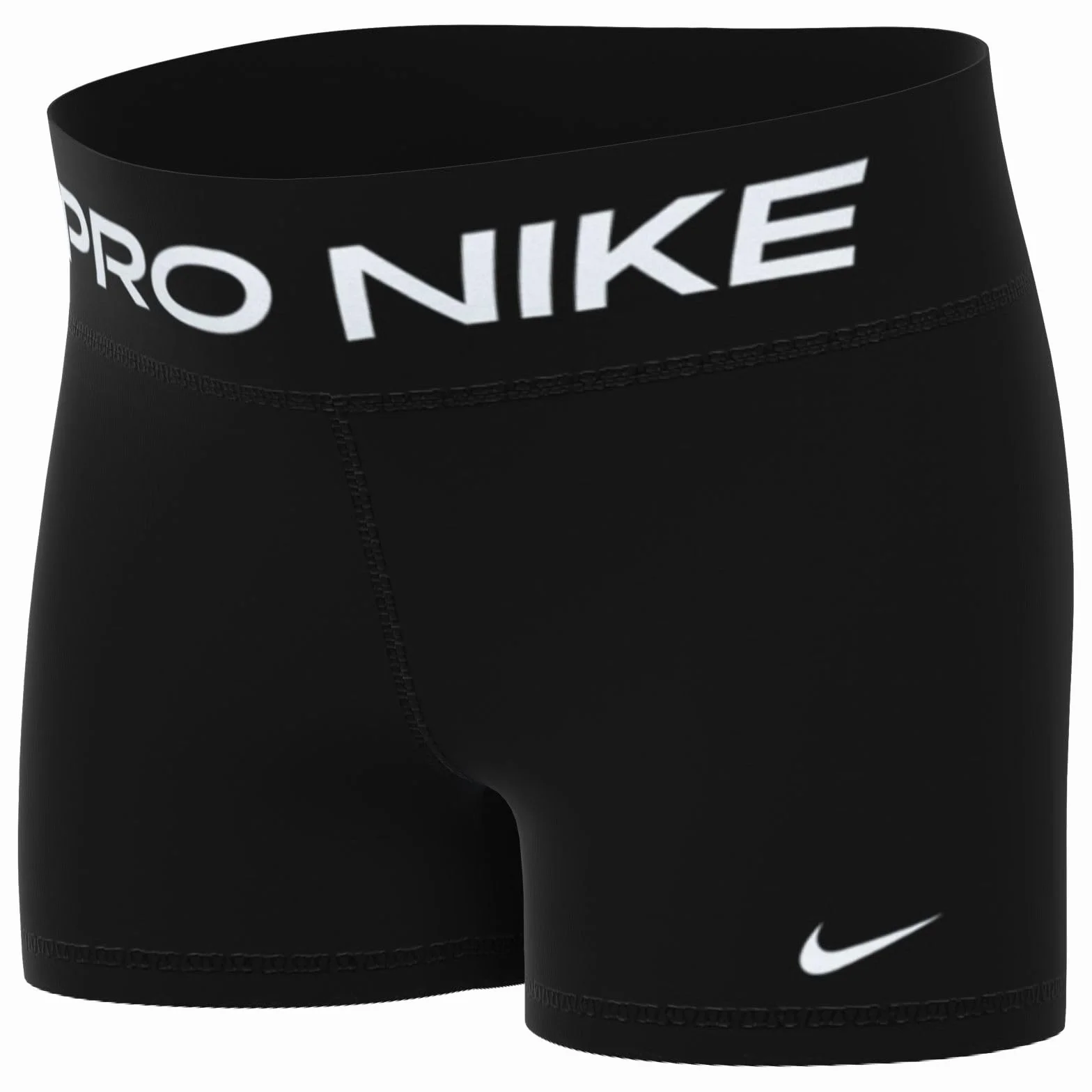 Nike Pro Dri-Fit Girl's Upper Thigh Length Tight Black/White DM8439-010 S+