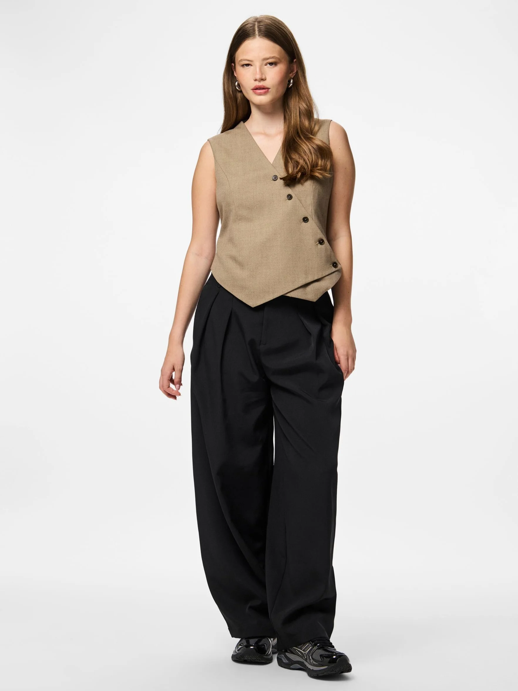 Pcbubbles Asymmetric Vest Chaqueta asimétrica Mujer Pack de 1