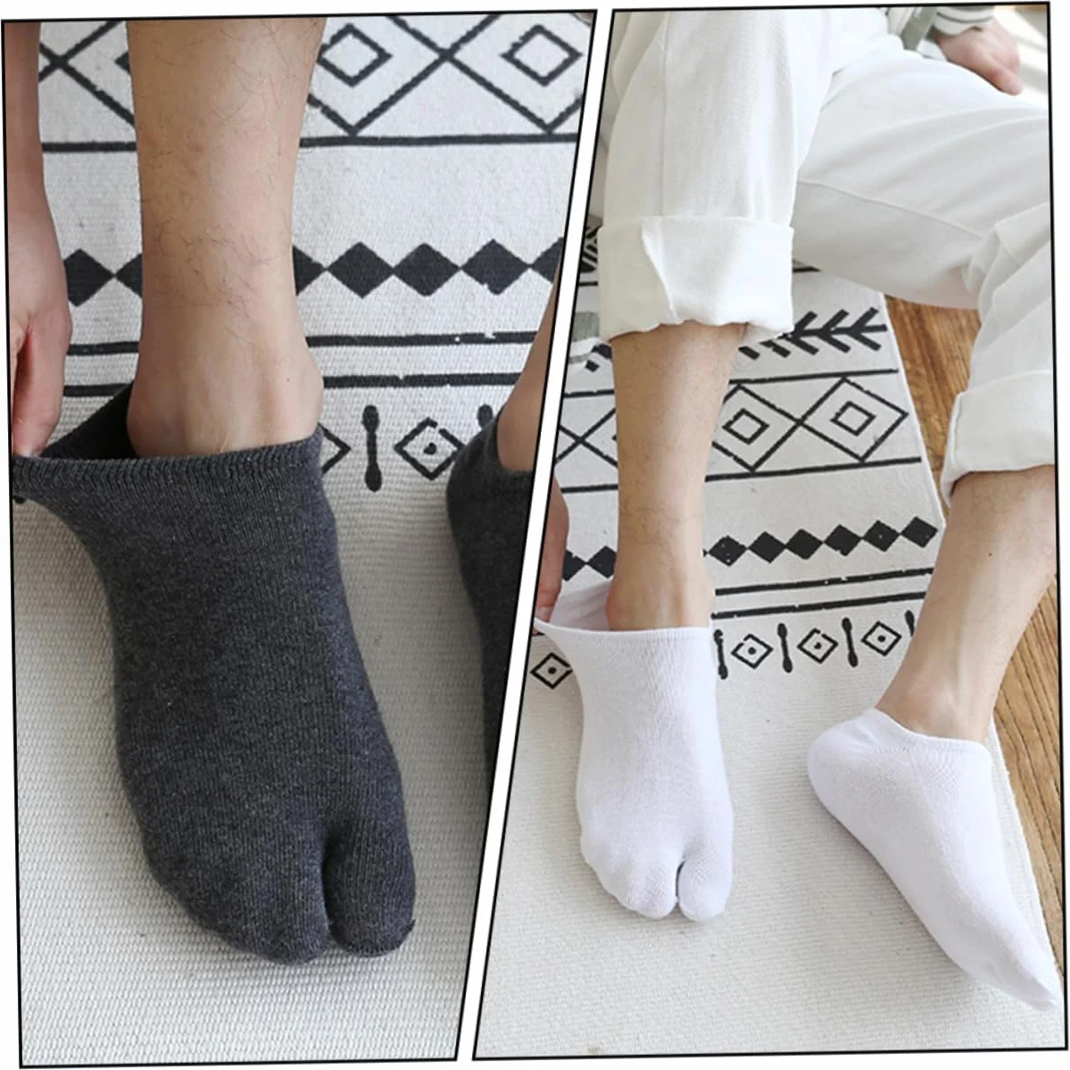 SOIMISS 4 Pares Calcetines Tabi Algodón Invisibles Hombre