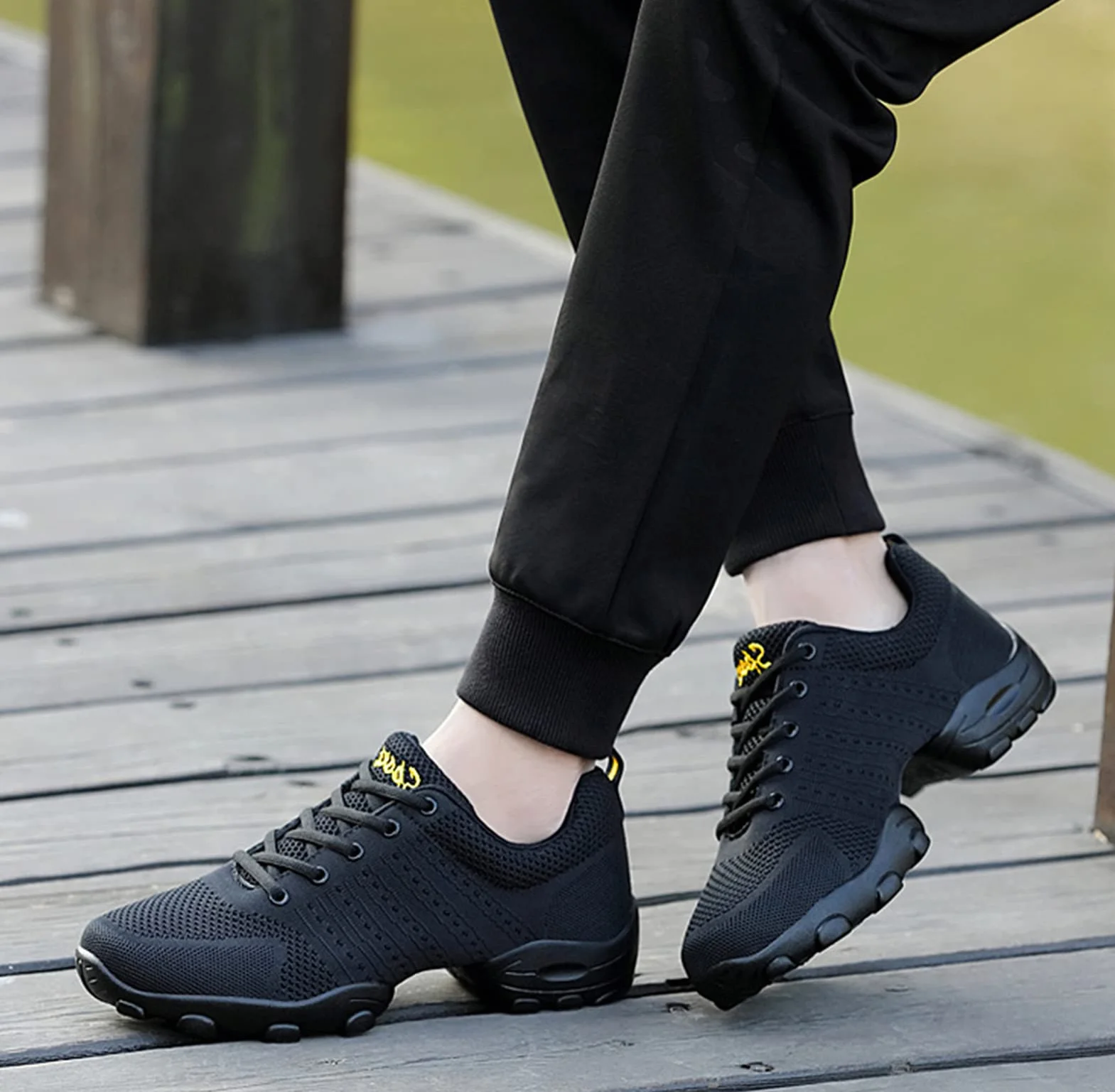 Zapatos De Baile para Hombres, Suave Malla Tejido, Cuatro Temporadas, 40 Negro