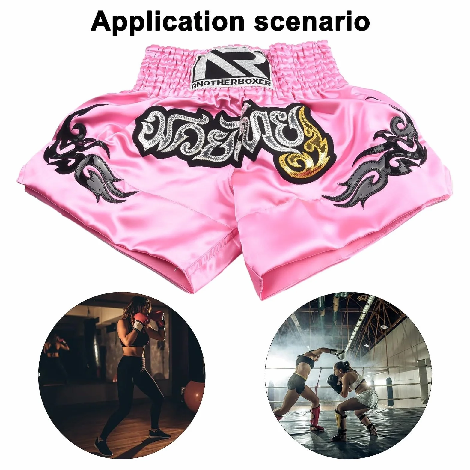Pantalones cortos de boxeo para mujer Oniissy Anotherboxer, artes marciales mixtas, Muay Thai, rosa