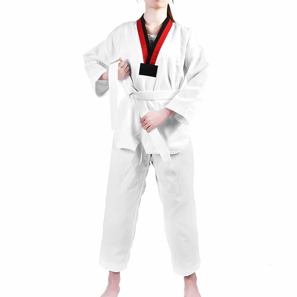 Niños Uniforme de Taekwondo Algodón Completo Artes Marciales Ropa Deportiva Karate (120)