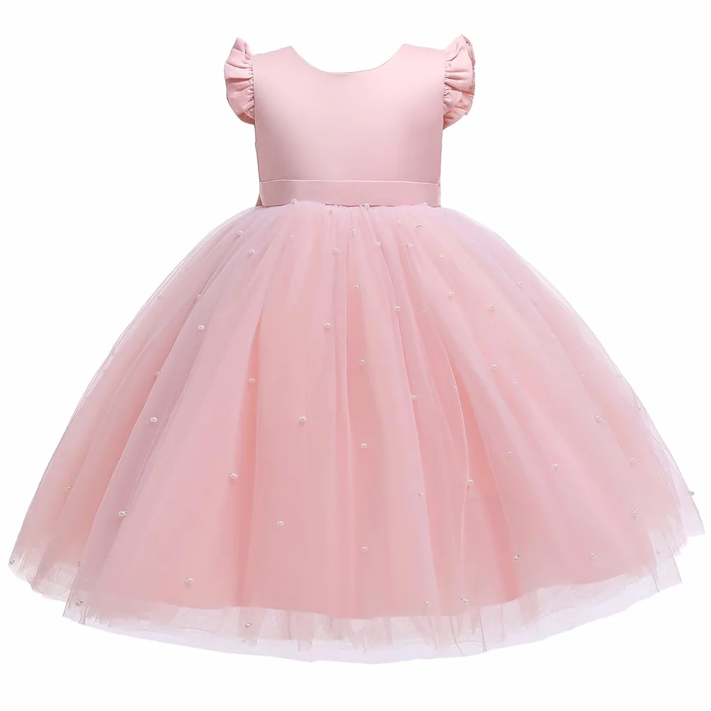 Flor Niña Vestido Dama de Honor Tul Bowknot Formal Noche Comunión