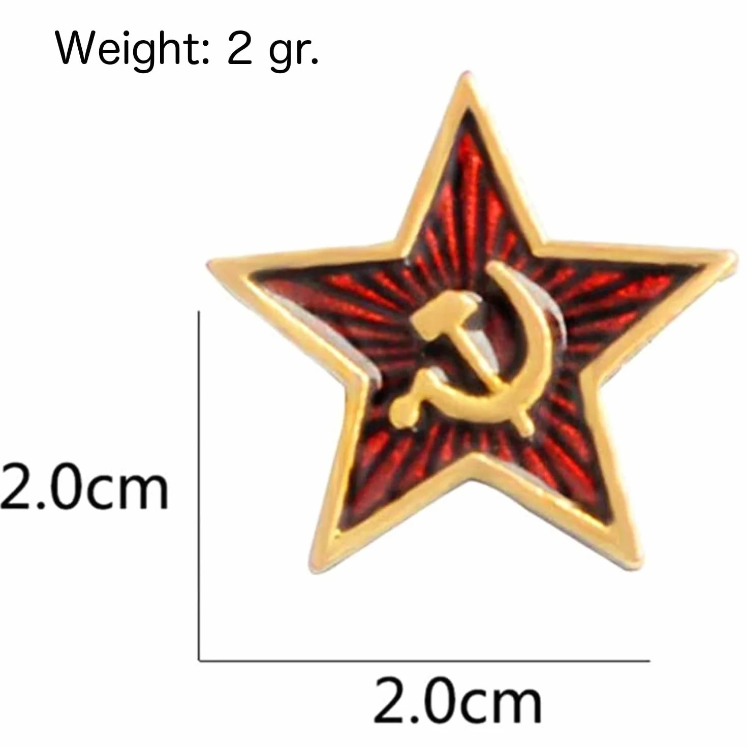 BRACO Pin URSS Broche Comunismo Rojo Pack 2 Pins Insignia comunista estrella roja hoz martillo