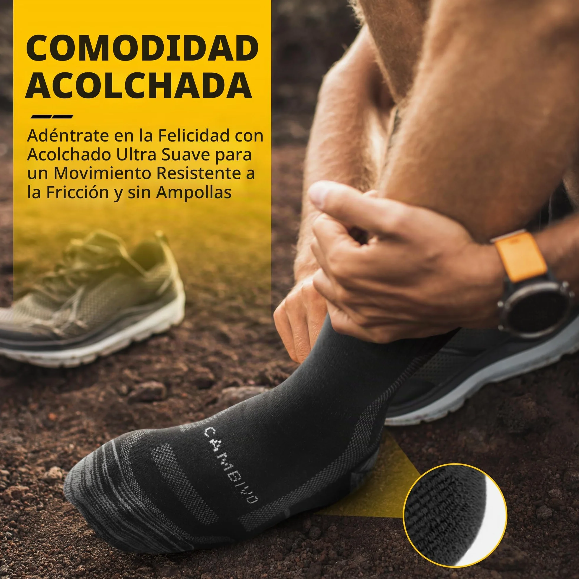 CAMBIVO Calcetines Antiampollas Senderismo Lana Merino 2-3 Pares Transpirable Trail Running Trekking
