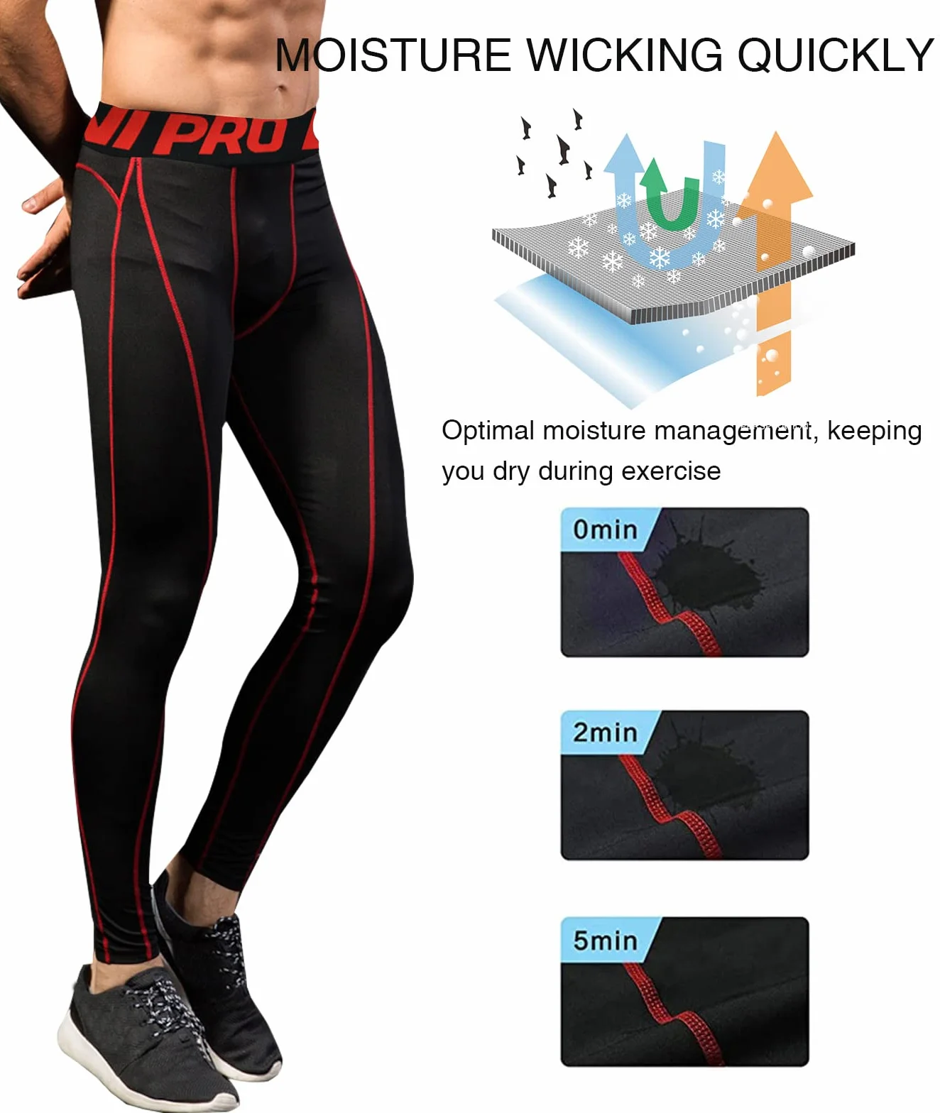 2 Pack Pantalones Deportivos de Entrenamiento para Hombre Running Leggings
