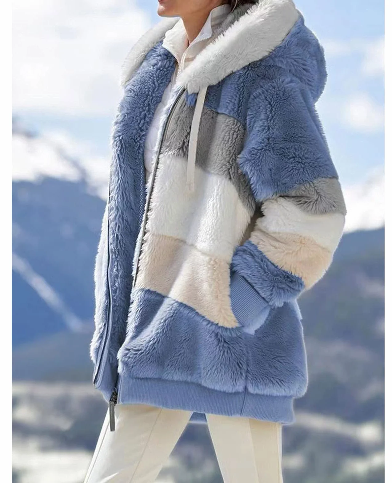 ABINGOO Mujer Abrigo Invierno Chaqueta Talla Grande Sudaderas con Capucha Grueso Cálido Outerwear Bolsillo Cremallera Cardigan