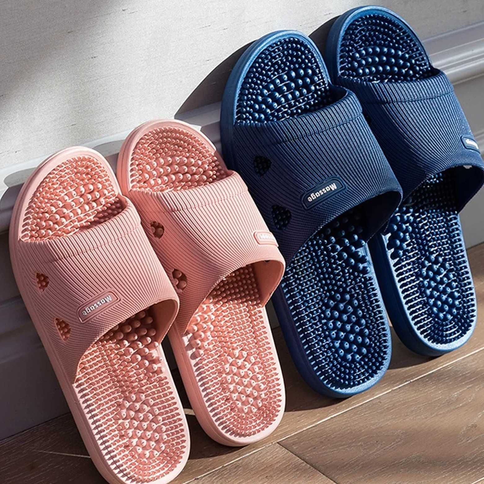 Zapatillas de Masaje para Mujeres, Zapatillas Antideslizantes para Mujeres y Hombres, Zapatillas con Punta Abierta, Zapatillas Antideslizantes para Ducha, Zapatillas de Masaje de acupresión, Zapatos